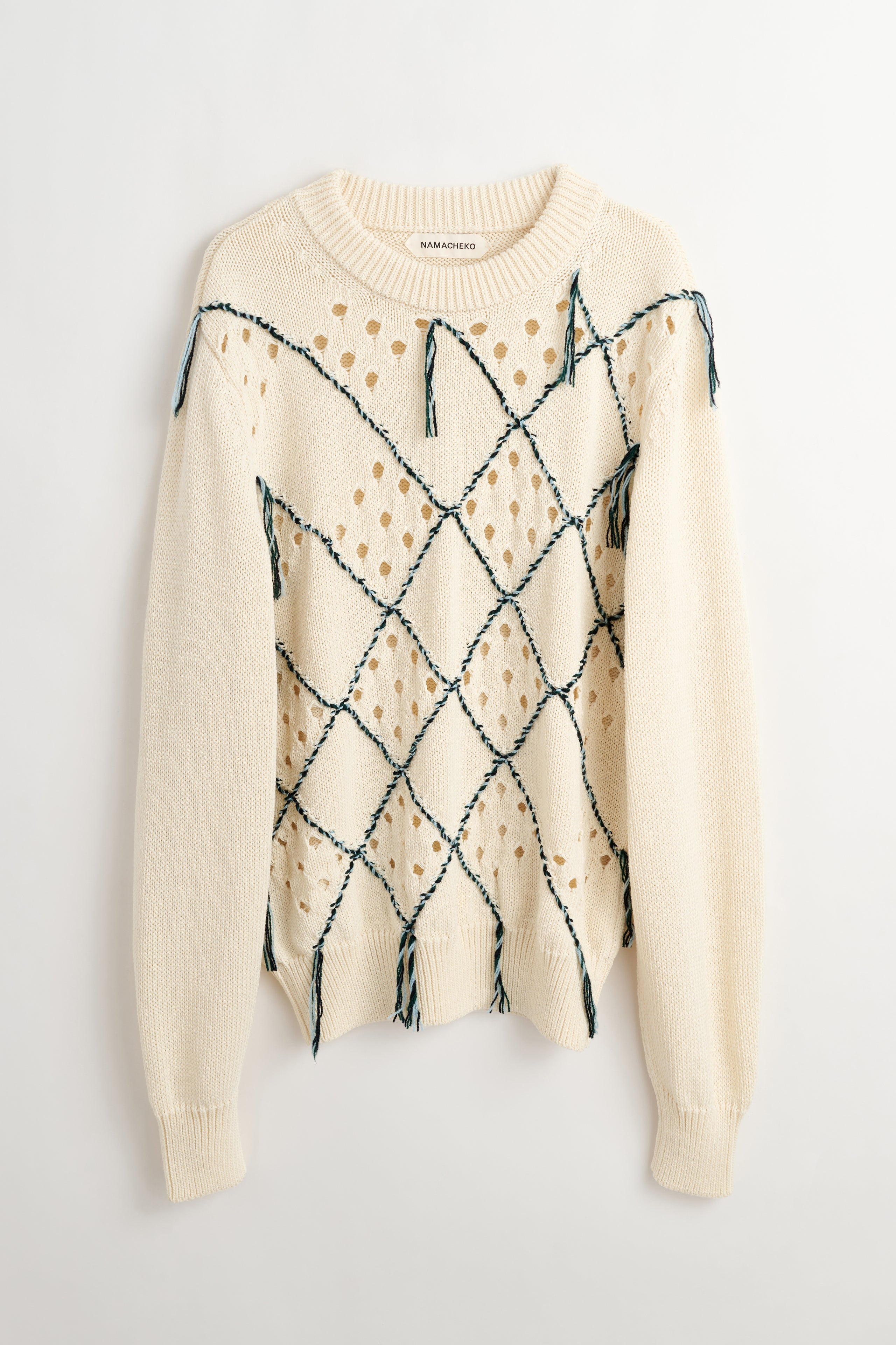 Namacheko Intarsia Quilt Crewneck Natural