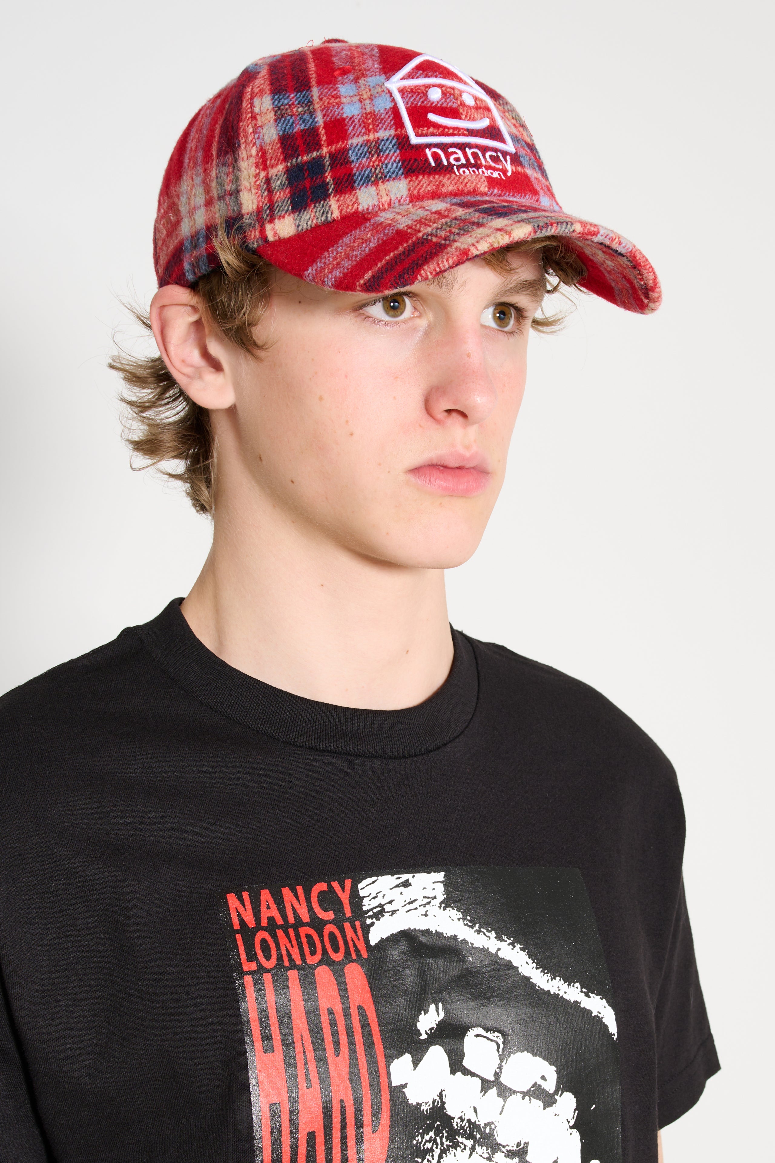 Nancy Plaid House 6-panel Hat Red