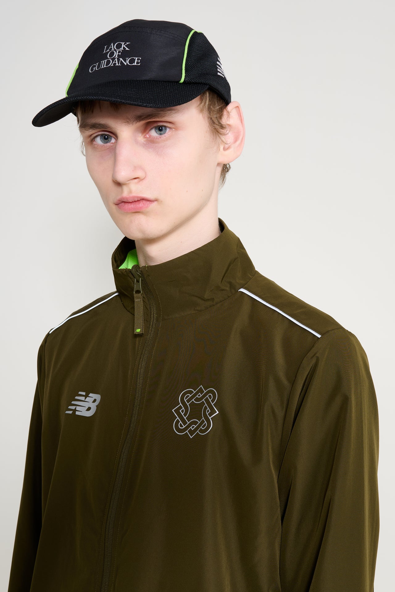 New Balance x Lack Of Guidance 5 Panel Cap Black / Lime