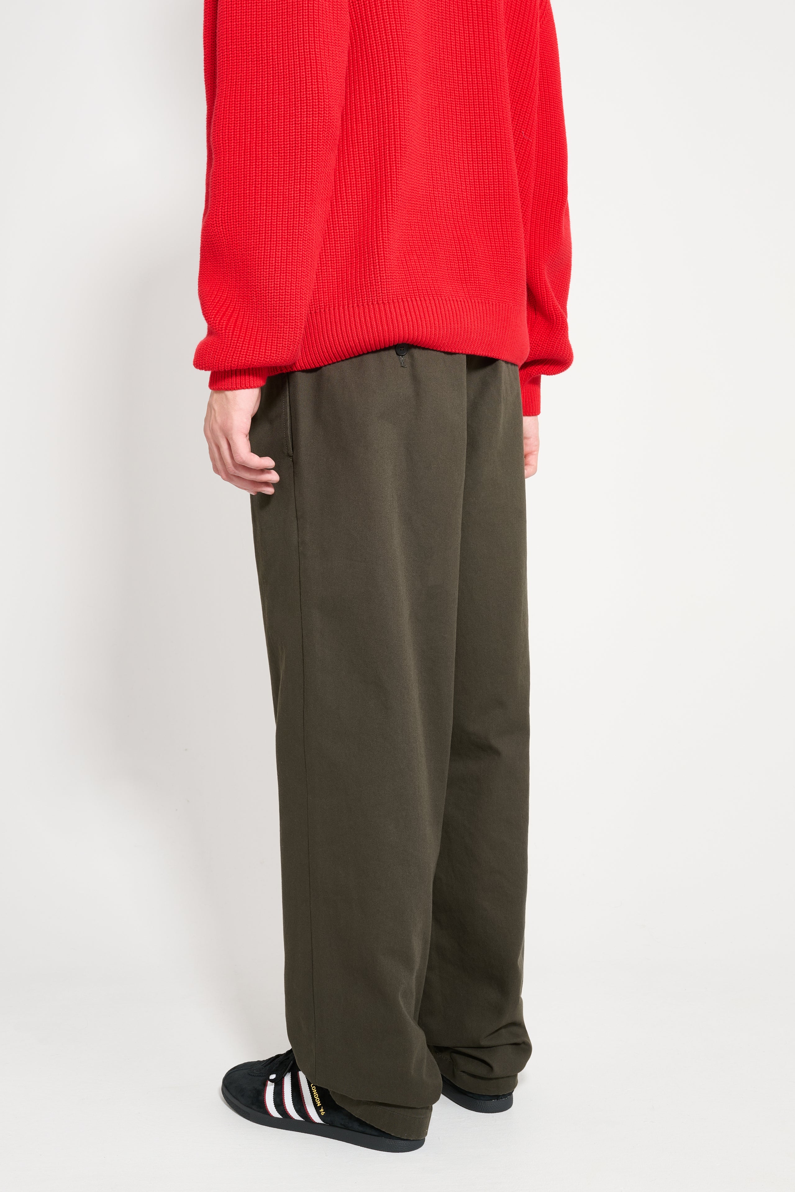 Noah Twill Double Pleat Pant Olivewood