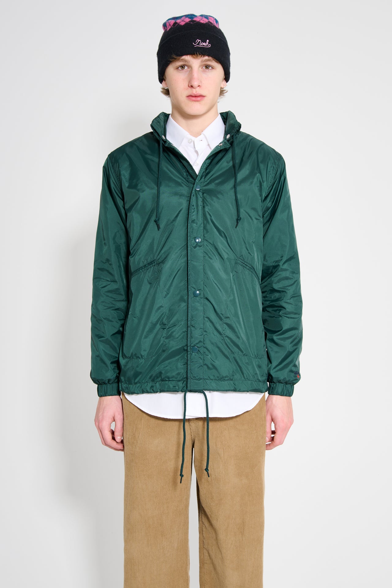 Noah Hooded Coaches Jacket Green