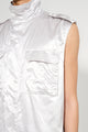 Olly Shinder Wet Look Nylon Sleeveless Overshirt Silver