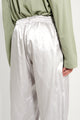 Olly Shinder Wet Look Nylon Split Jogger Silver