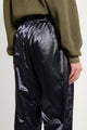 Olly Shinder Wet Look Nylon Split Jogger Black