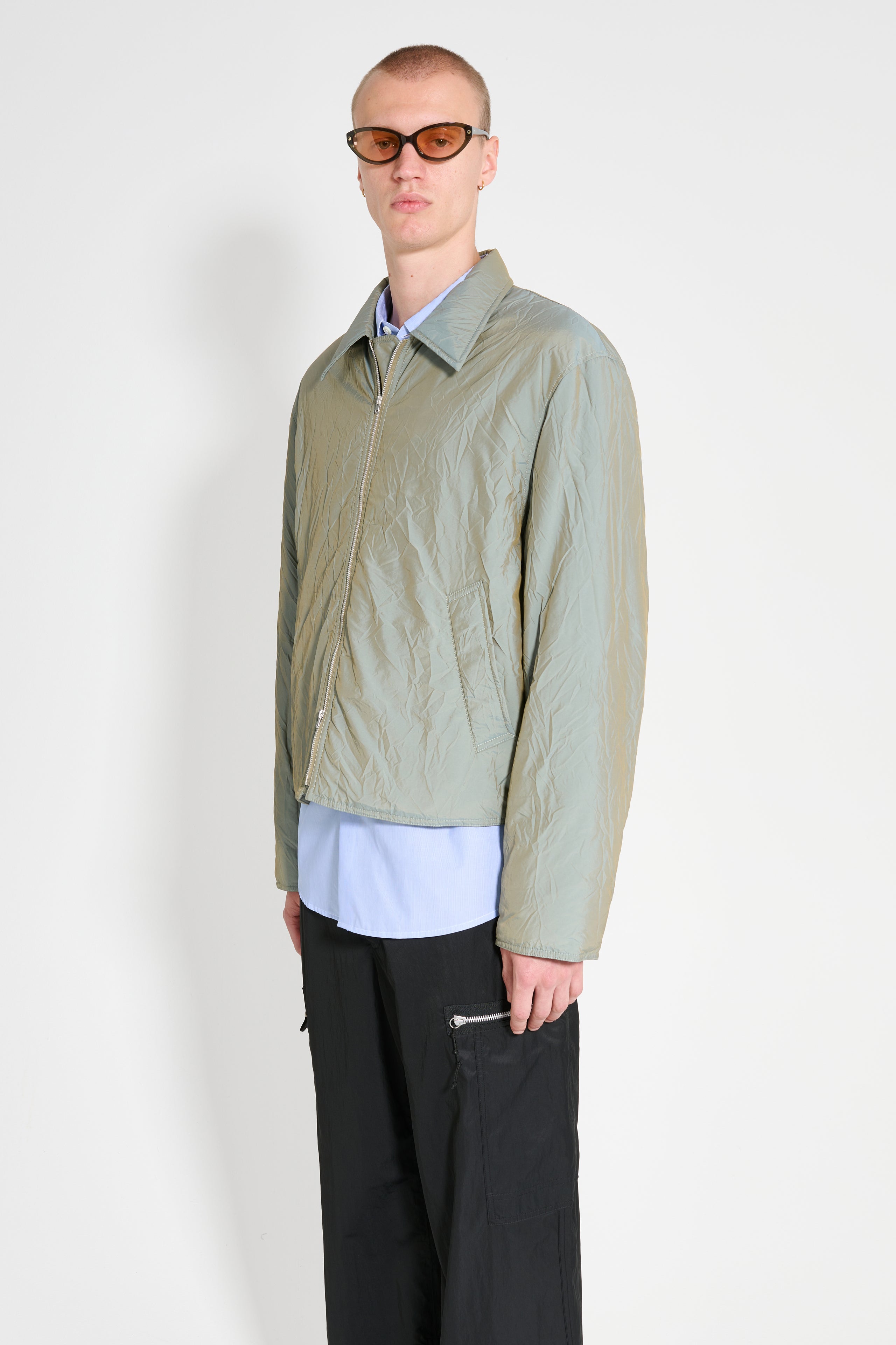 Our Legacy Slight Jacket Shining Olive Crinkle Solaro