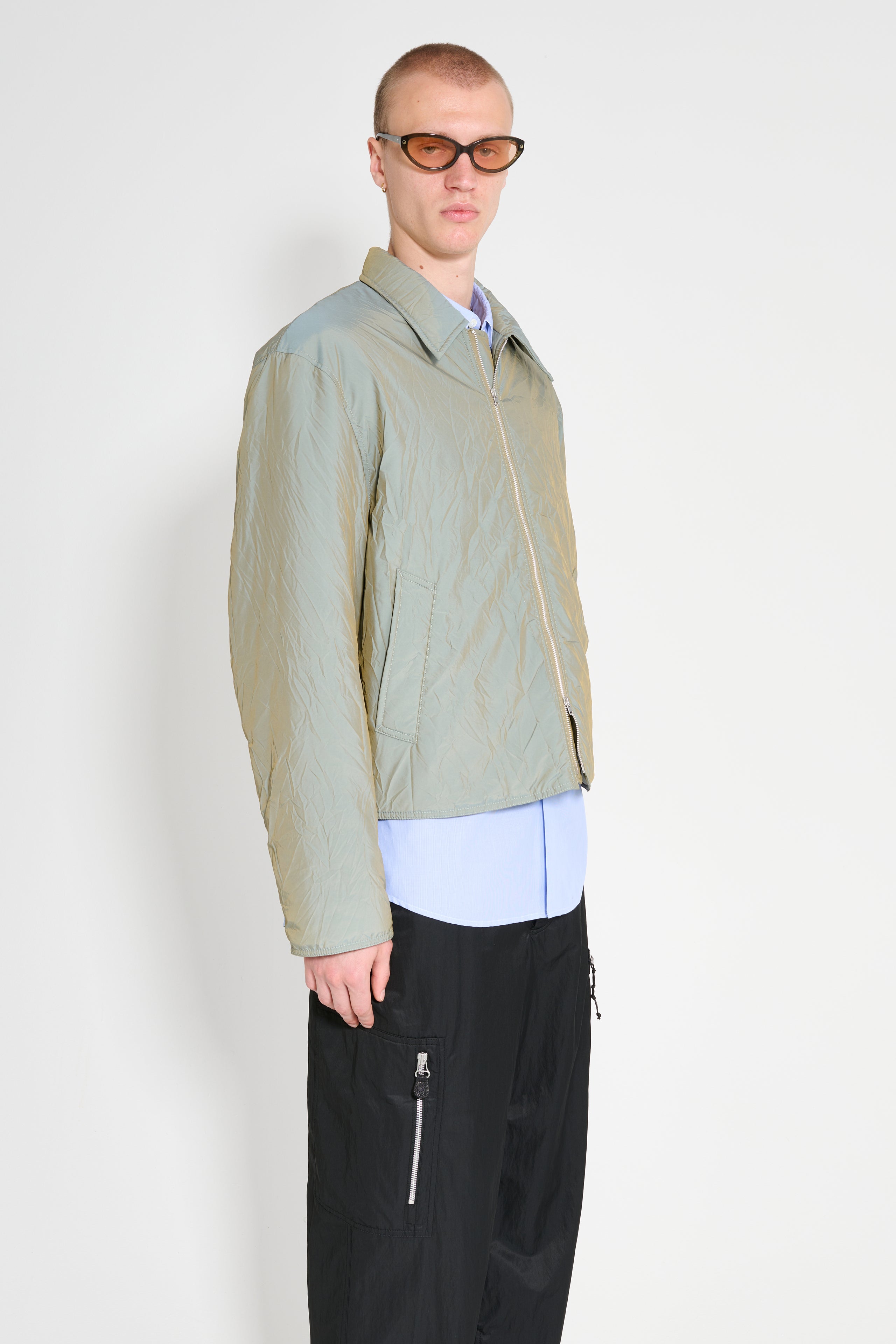 Our Legacy Slight Jacket Shining Olive Crinkle Solaro