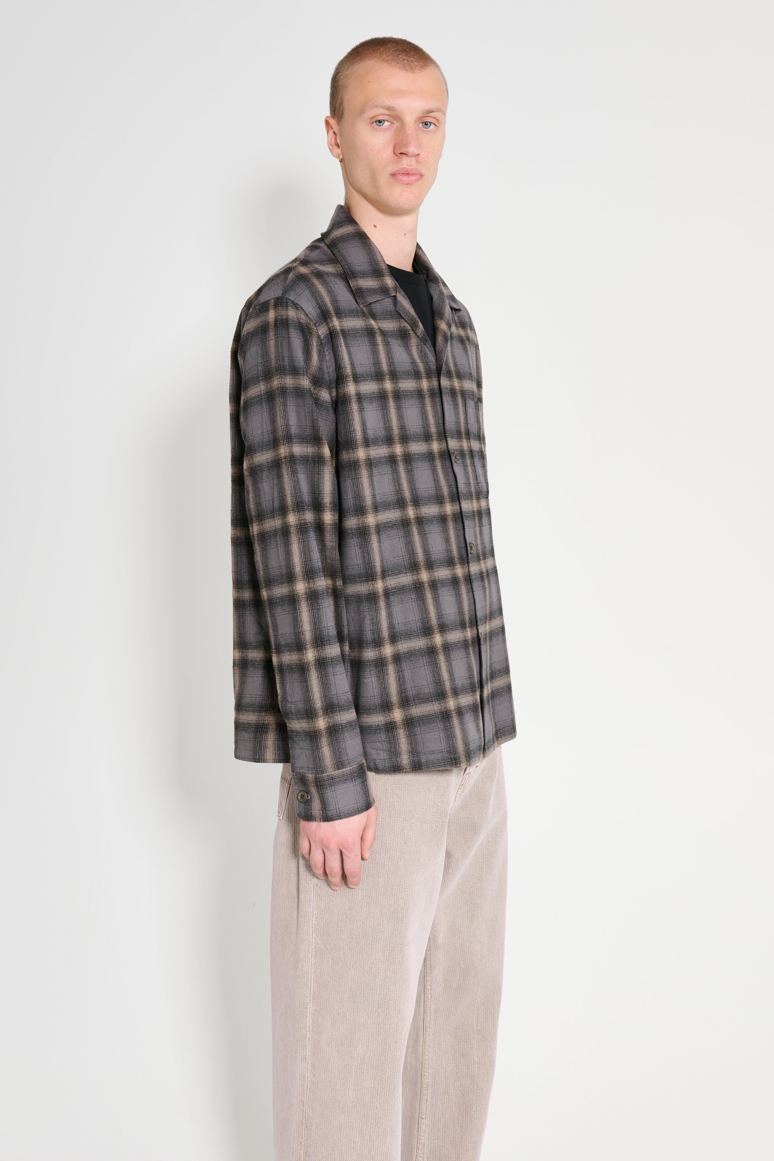 Our Legacy Heusen Shirt Oyster Check Hairy Flannel