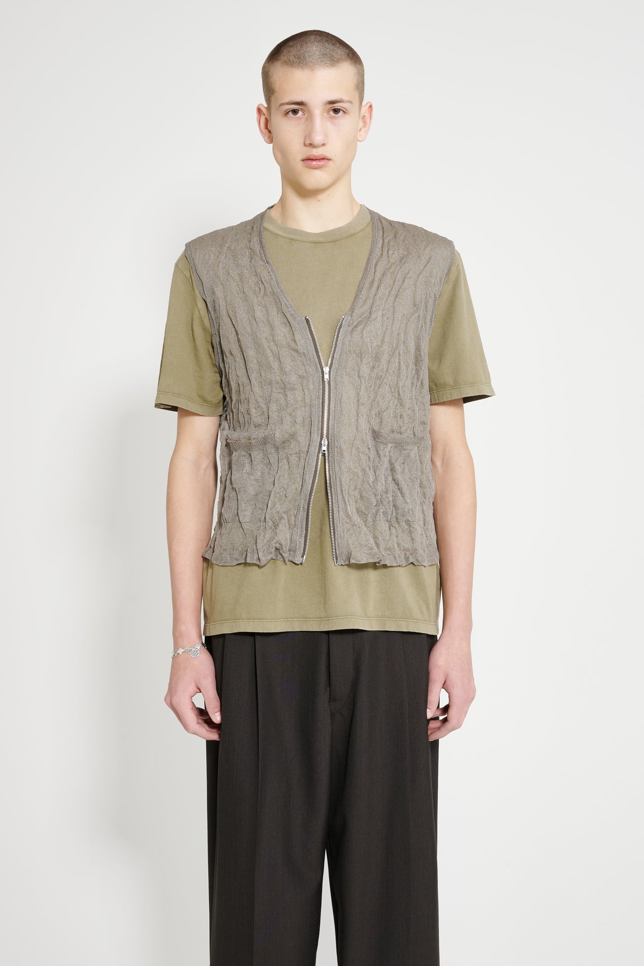 Our Legacy Crush Vest Ash Silk Steel