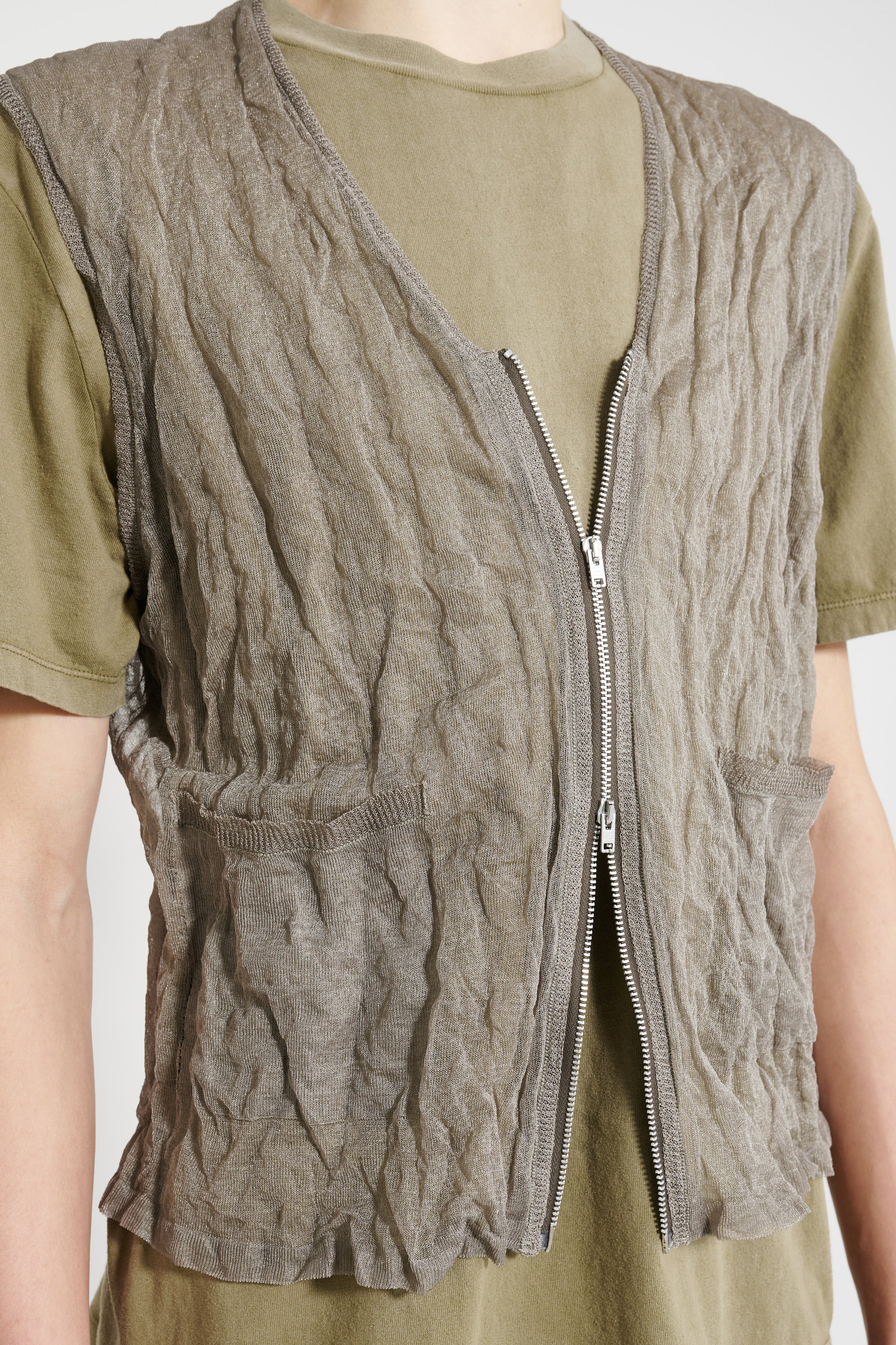 Our Legacy Crush Vest Ash Silk Steel