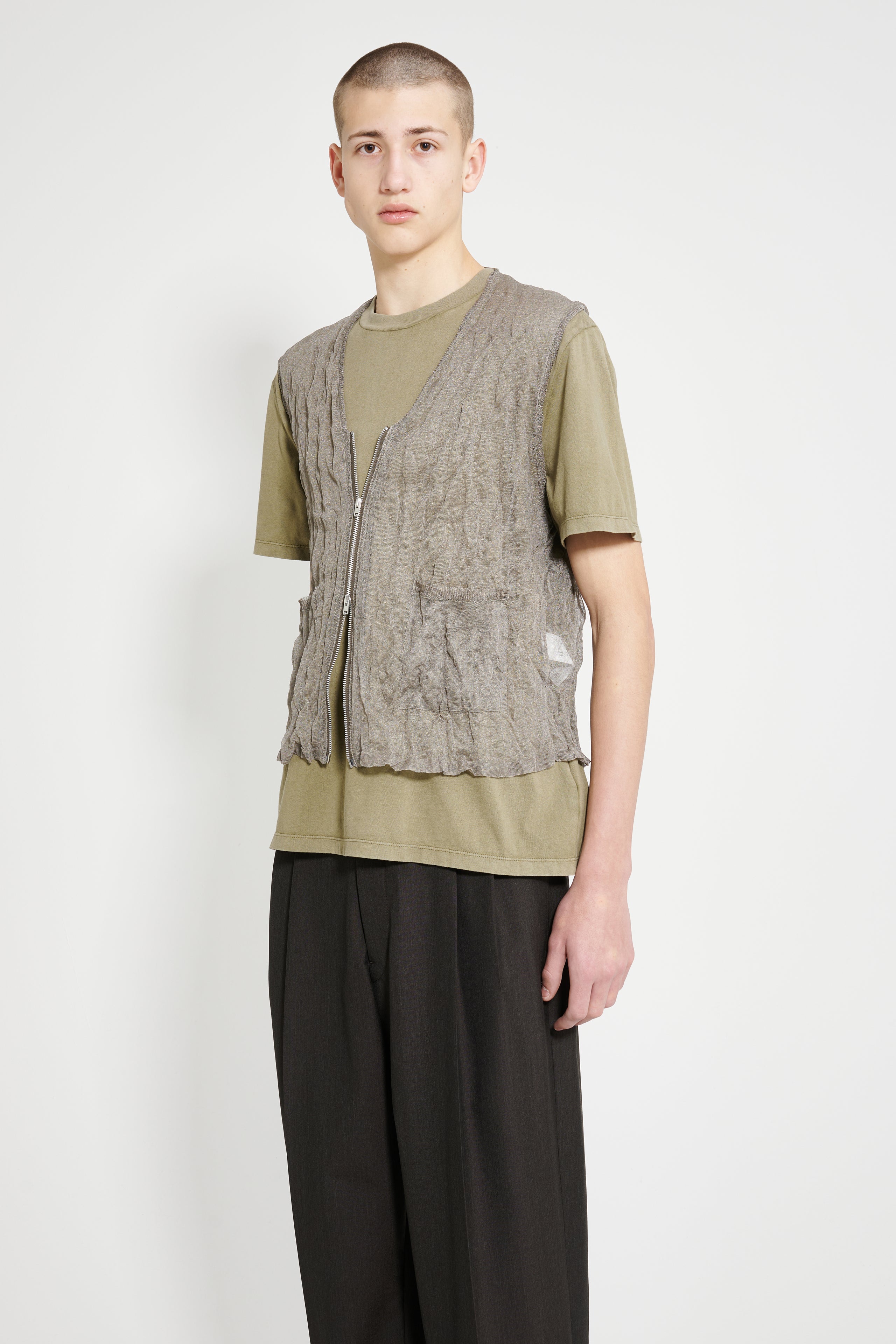 Our Legacy Crush Vest Ash Silk Steel