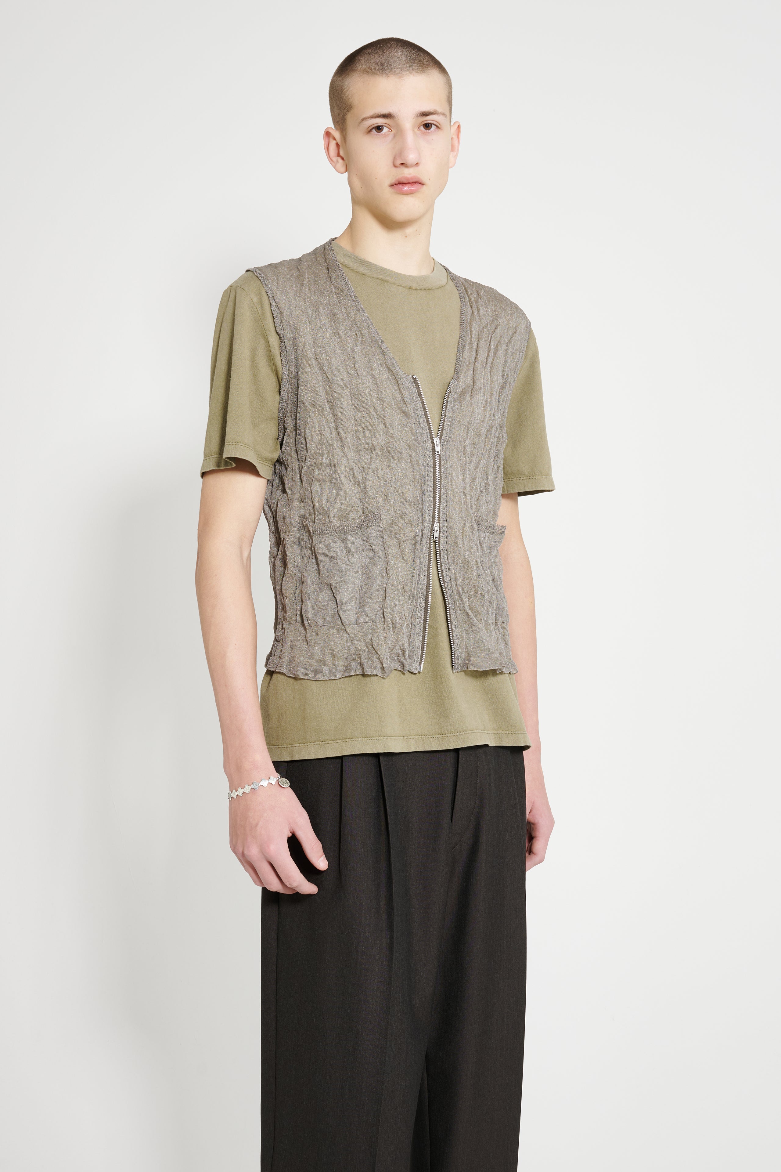 Our Legacy Crush Vest Ash Silk Steel