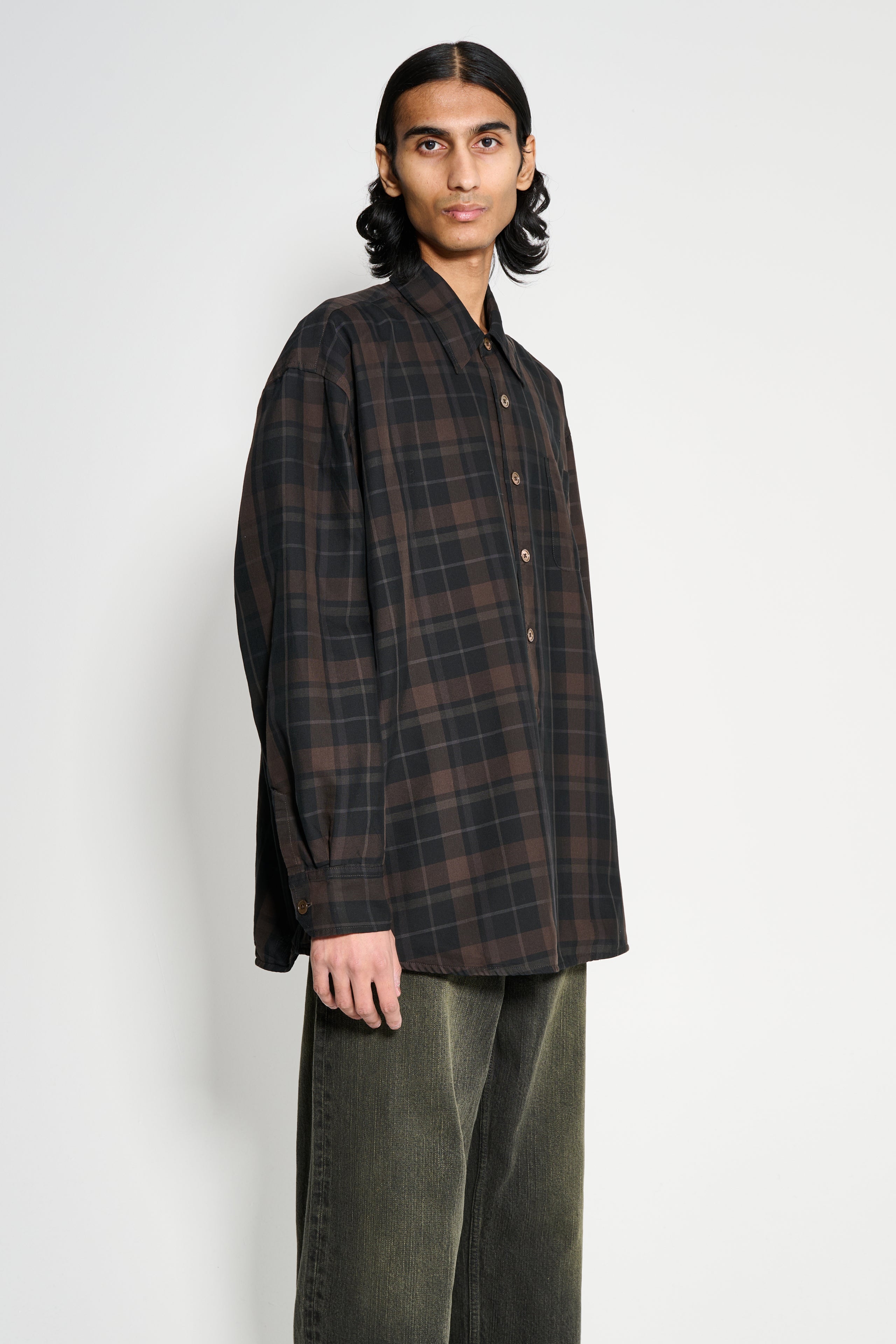 Our Legacy Borrowed Shirt Black Sheer Shadow Check