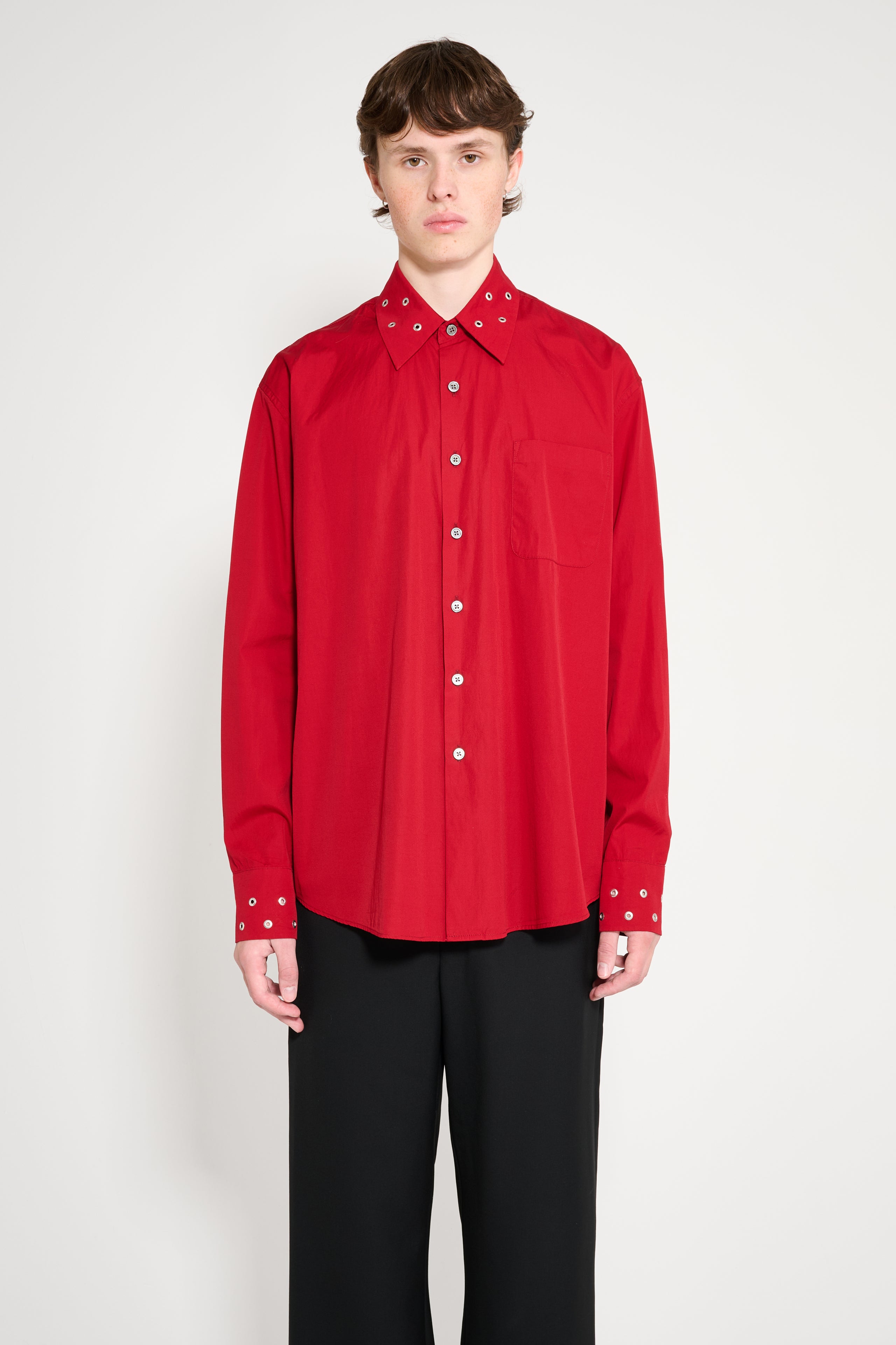 Our Legacy Above Shirt Lipstick Red Super Poplin