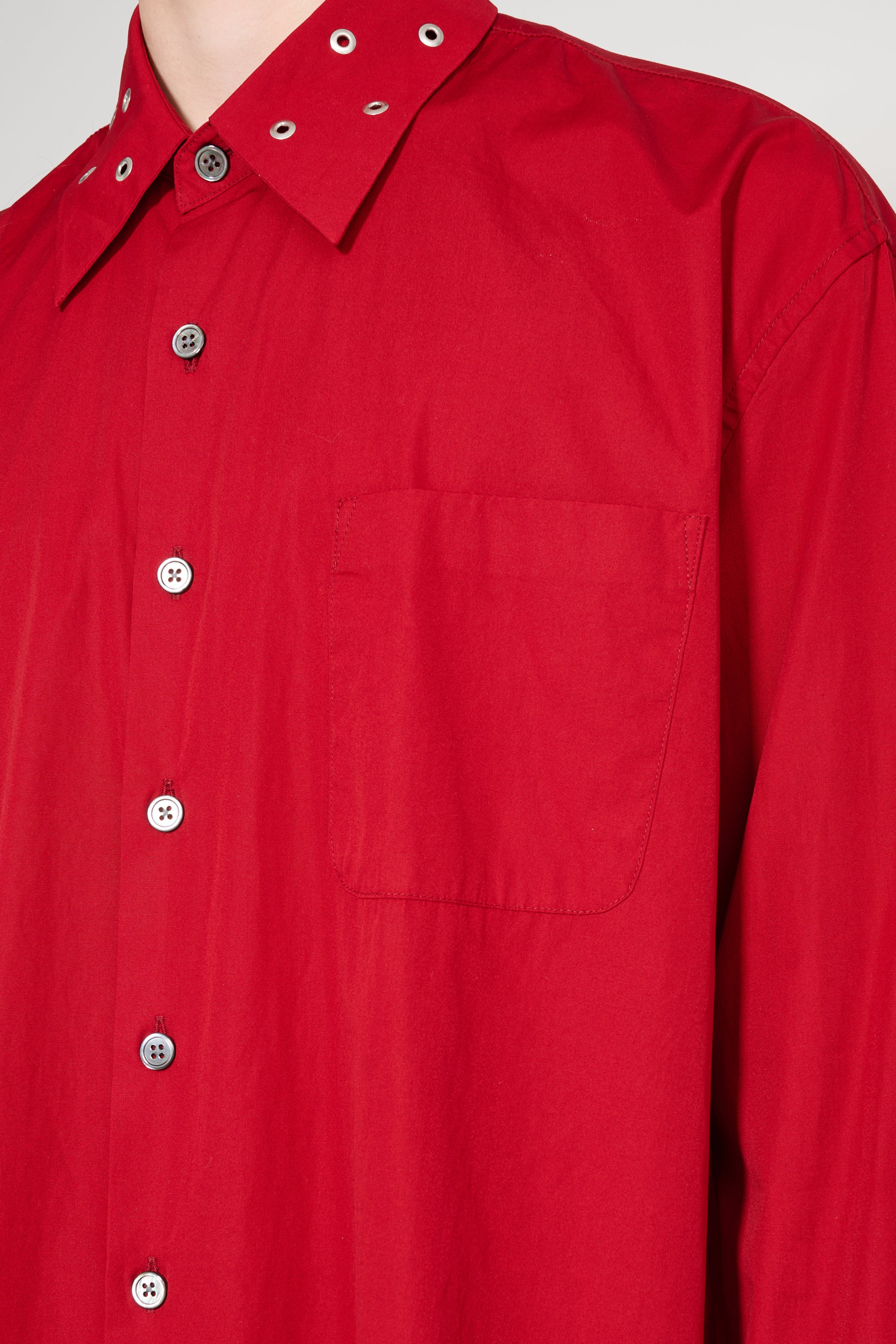 Our Legacy Above Shirt Lipstick Red Super Poplin
