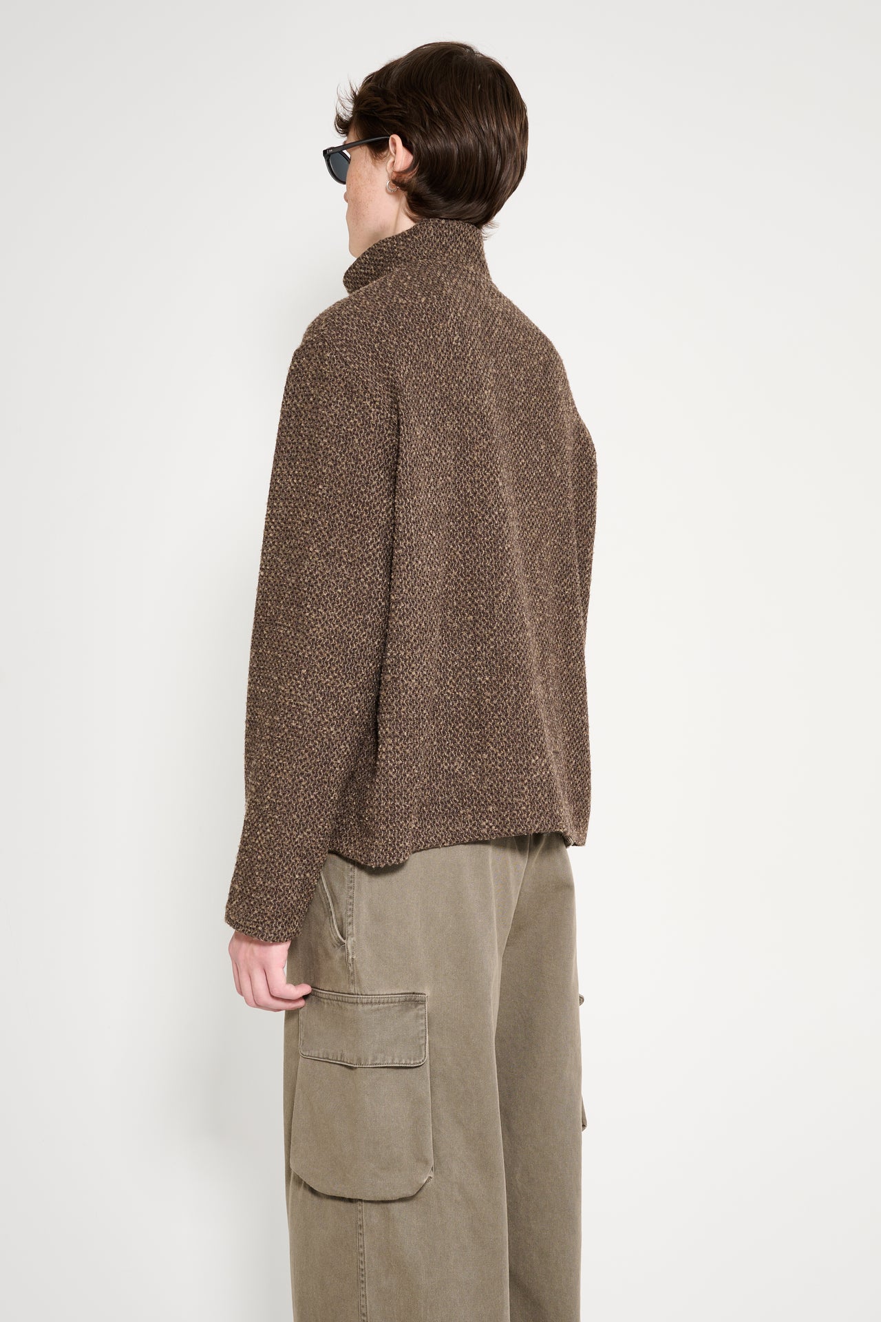 Our Legacy Shrunken Fullzip Polo Brown Sparse Buckle Weave