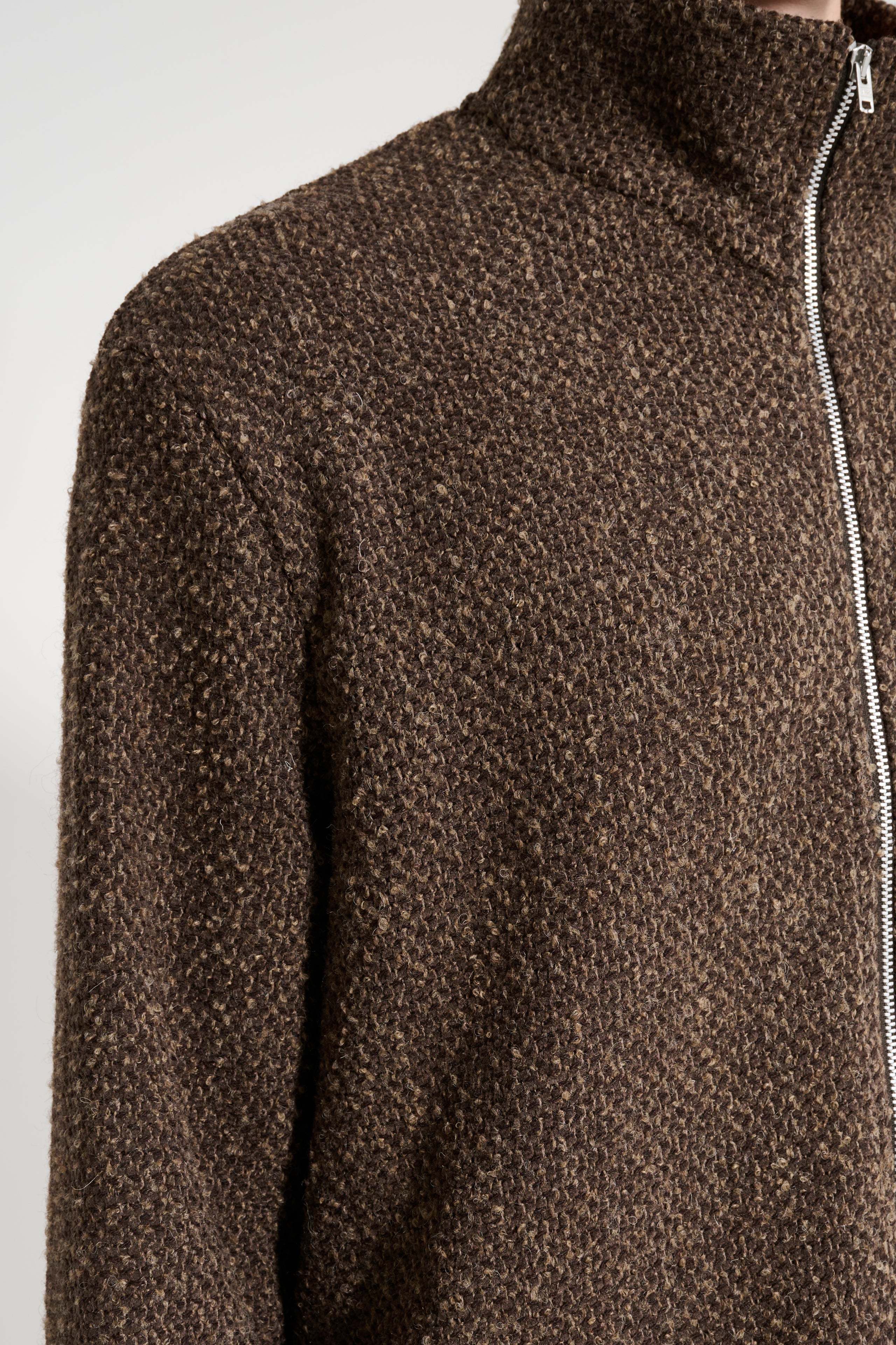 Our Legacy Shrunken Fullzip Polo Brown Sparse Buckle Weave
