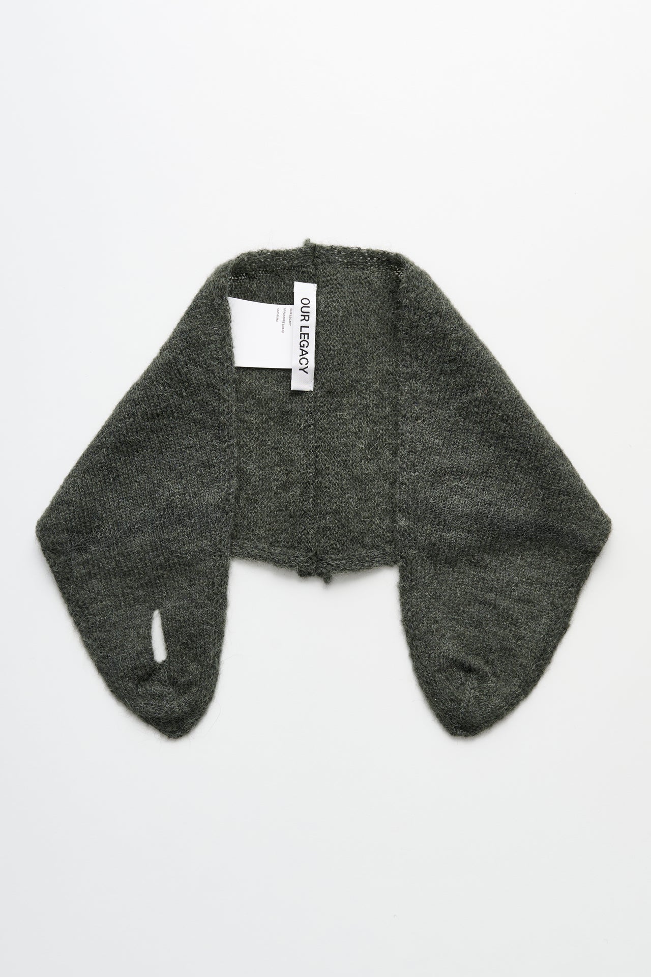 Our Legacy Miniature Scarf Moss Green Fuzzy Alpaca