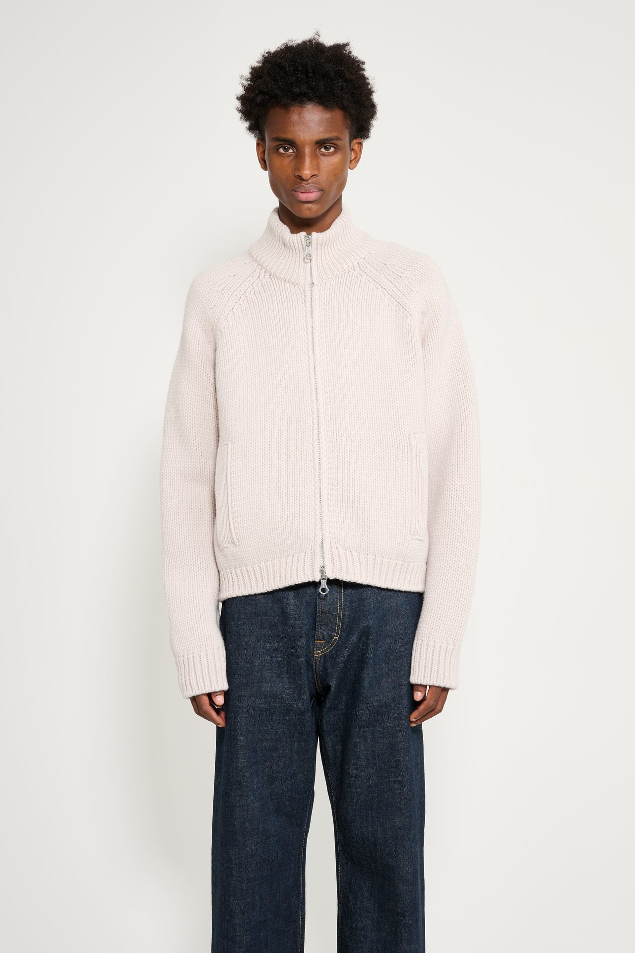 Our Legacy Ultra Zip Cardigan Bone Low Twist Merino