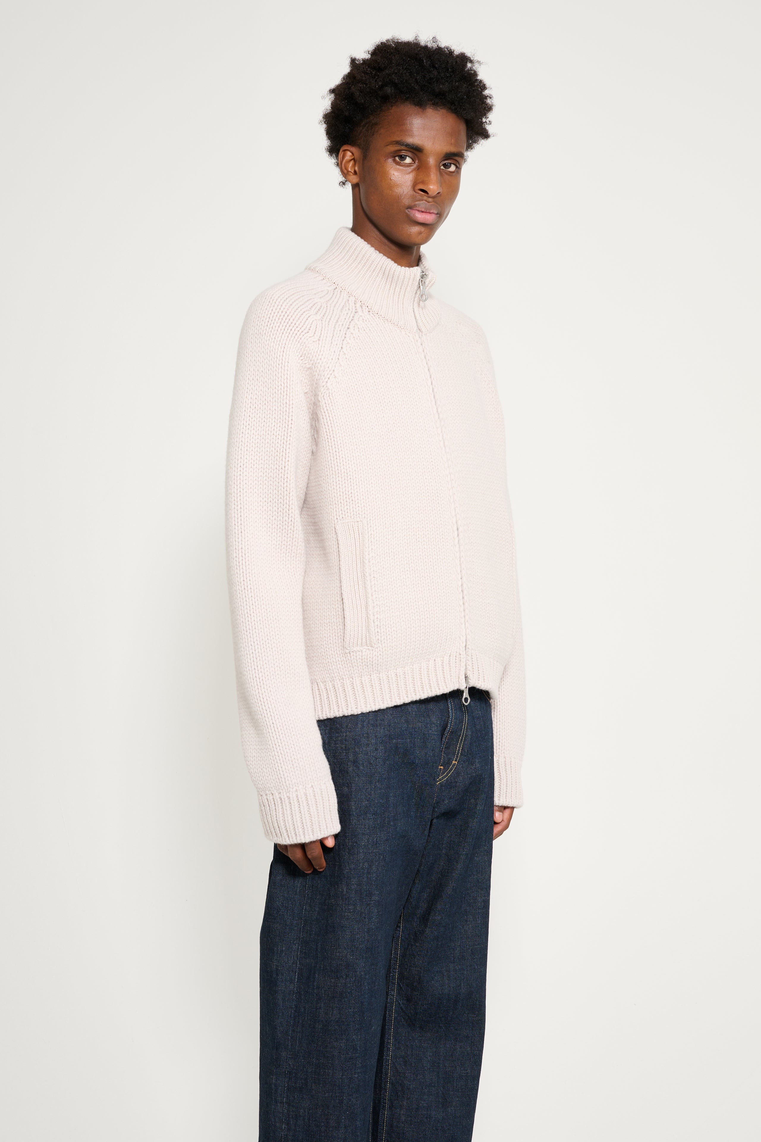 Our Legacy Ultra Zip Cardigan Bone Low Twist Merino