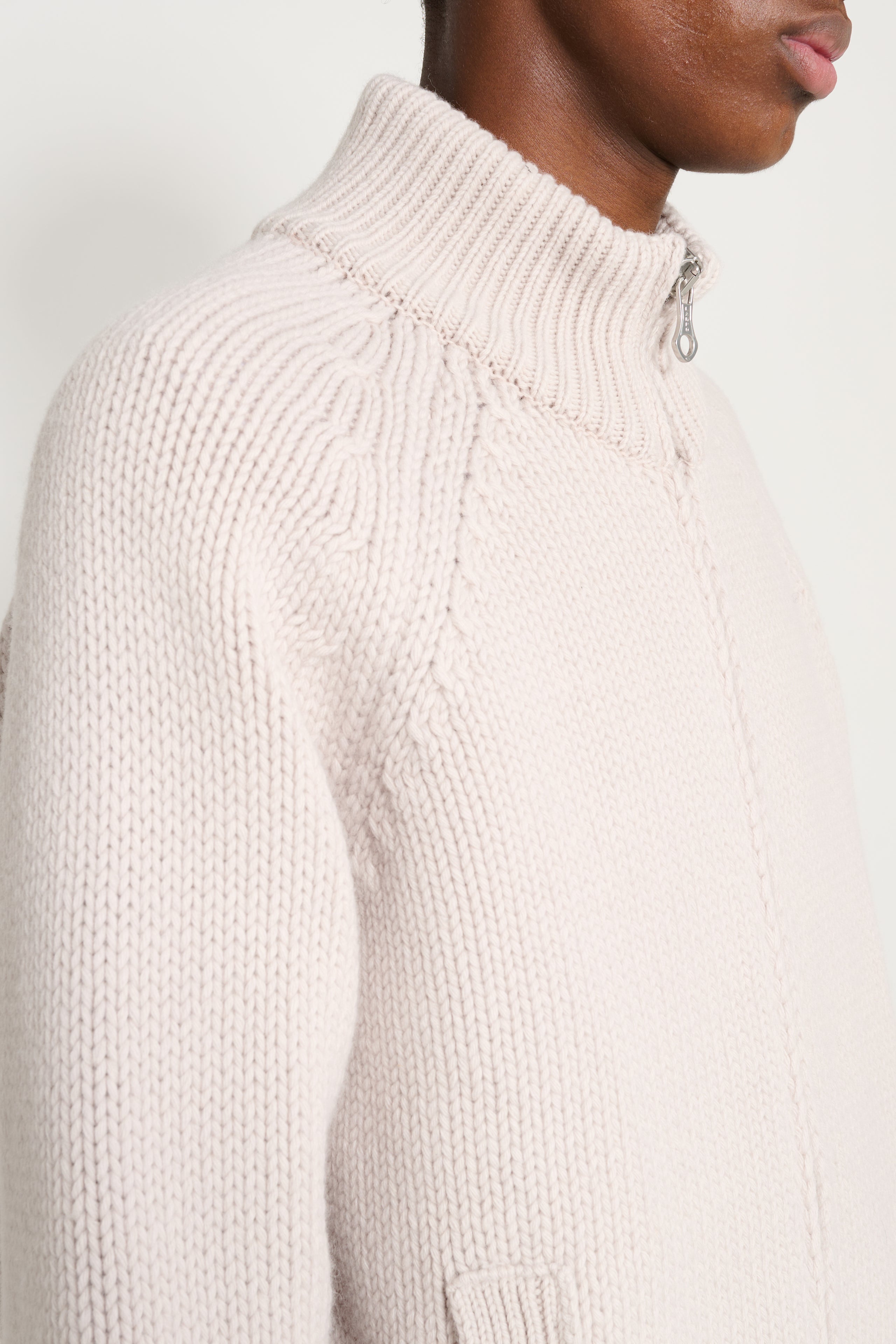 Our Legacy Ultra Zip Cardigan Bone Low Twist Merino