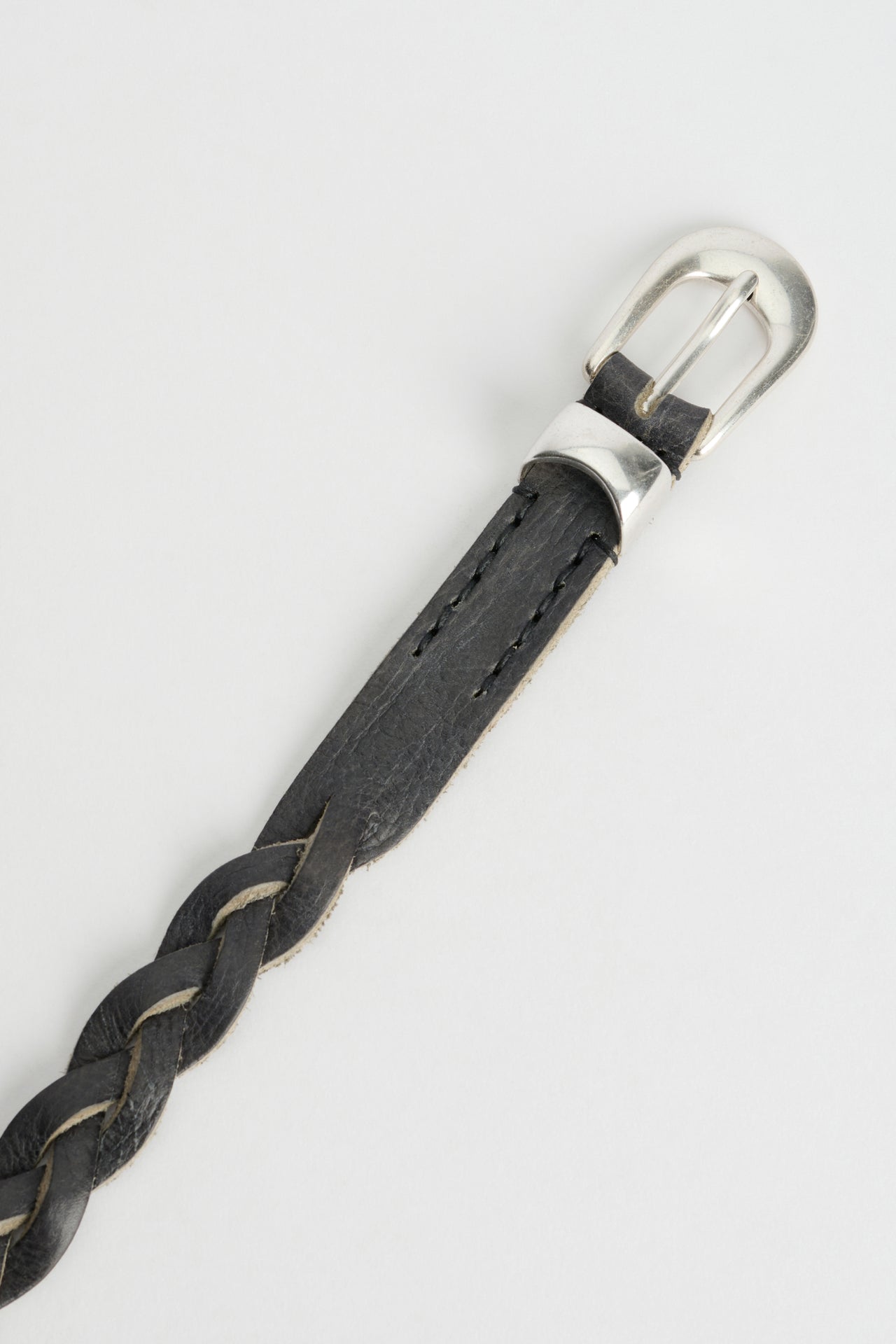 Our Legacy 2 cm Braided Belt Soft Coal Torn Bovine