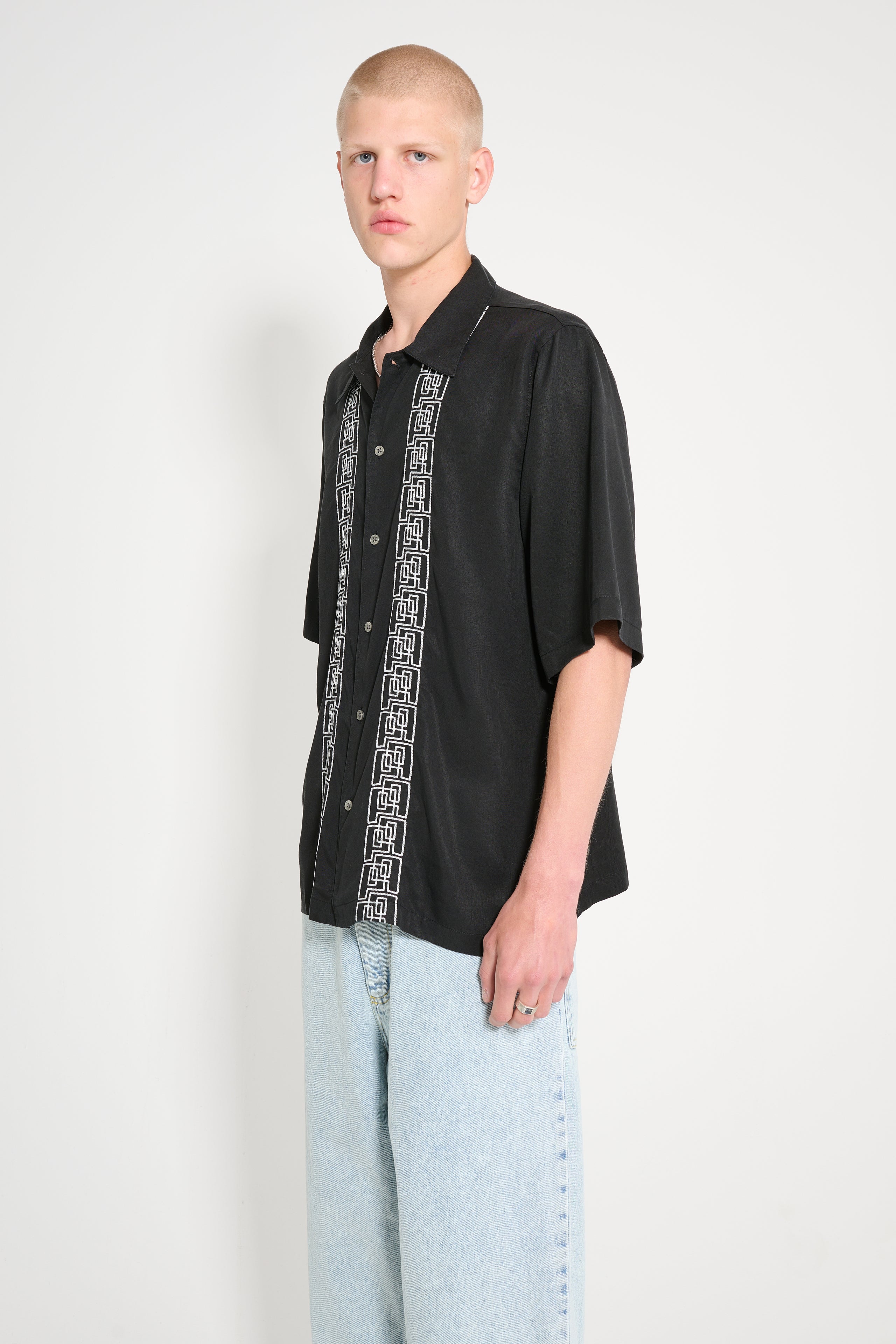 Polar Skate Co. Double P Bowling Shirt Black / White