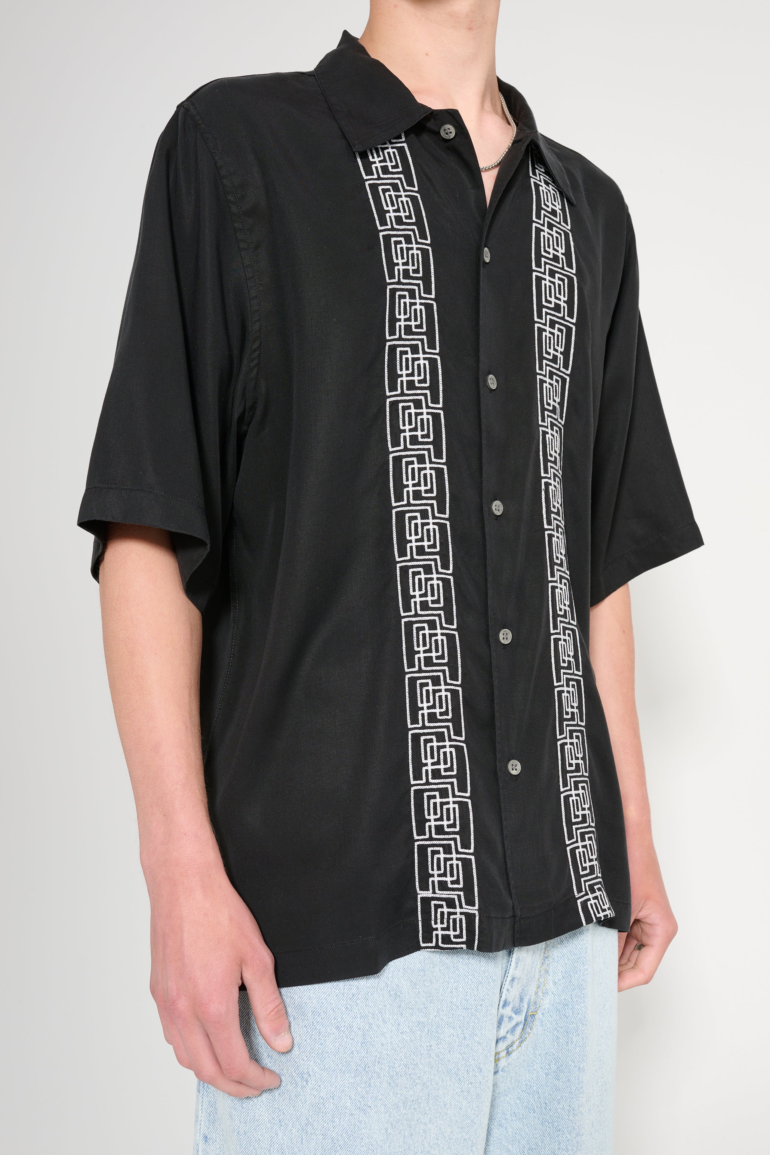 Polar Skate Co. Double P Bowling Shirt Black / White