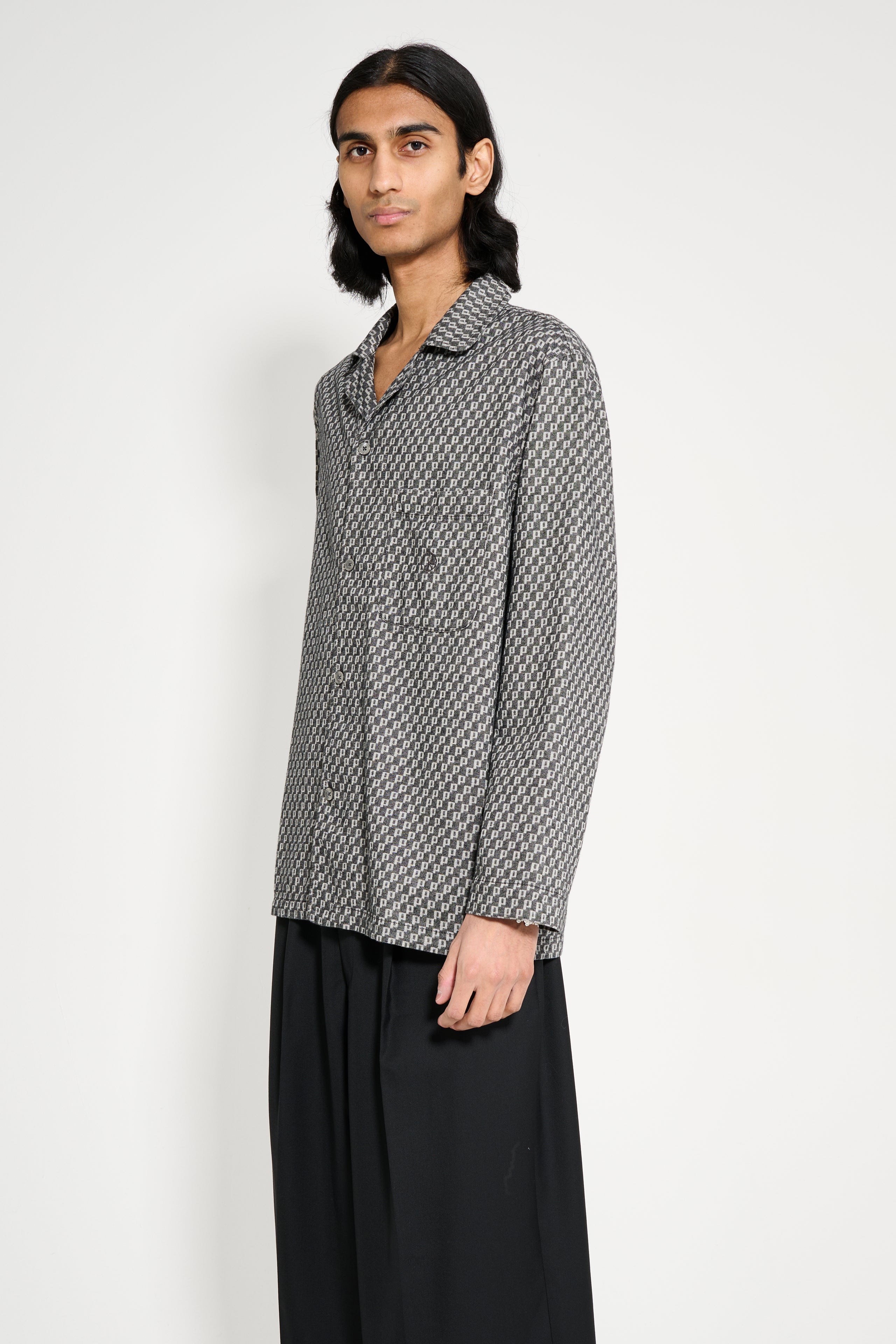 Polar Skate Co. Pyjama LS Shirt P Pattern Black / White