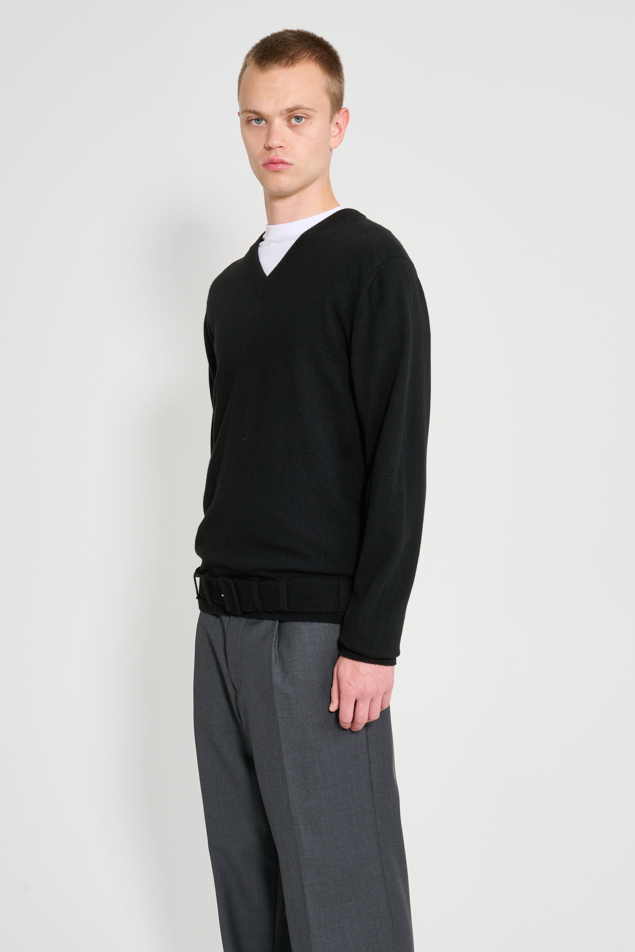 Random Identities Belted Cashmere Sweater Knit Black