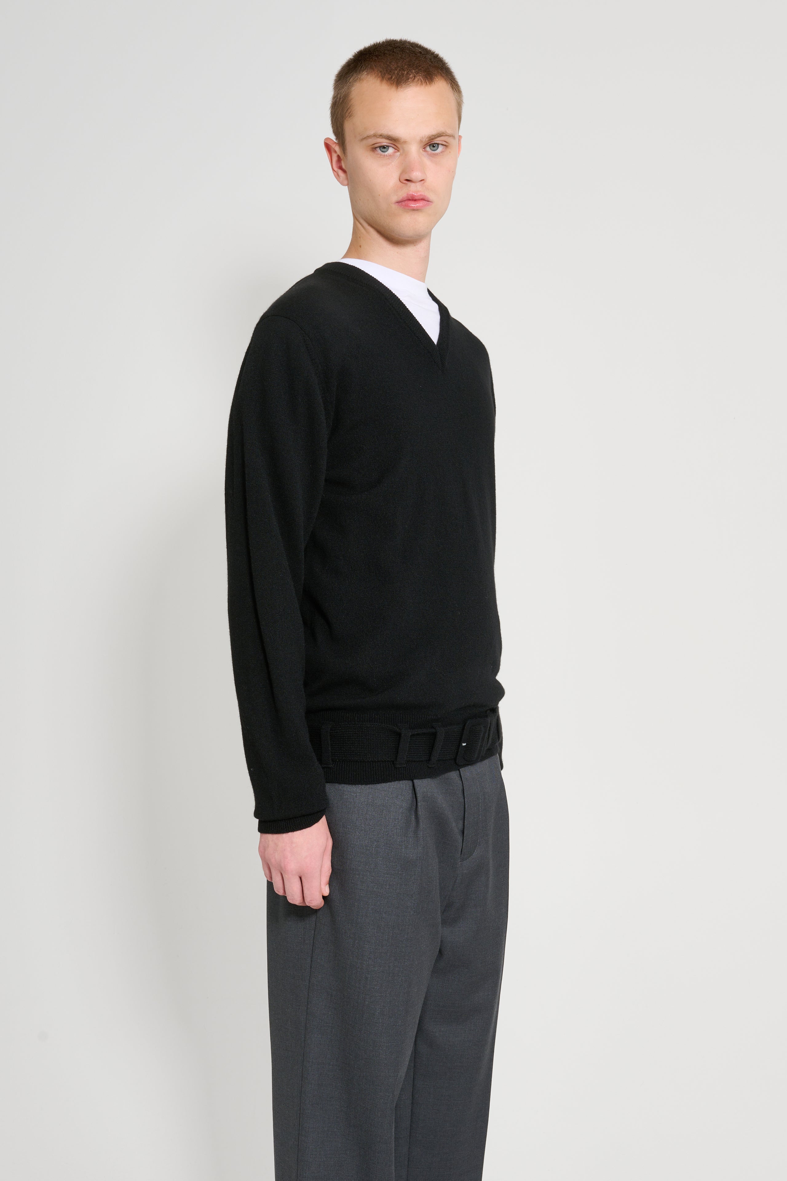 Random Identities Belted Cashmere Sweater Knit Black