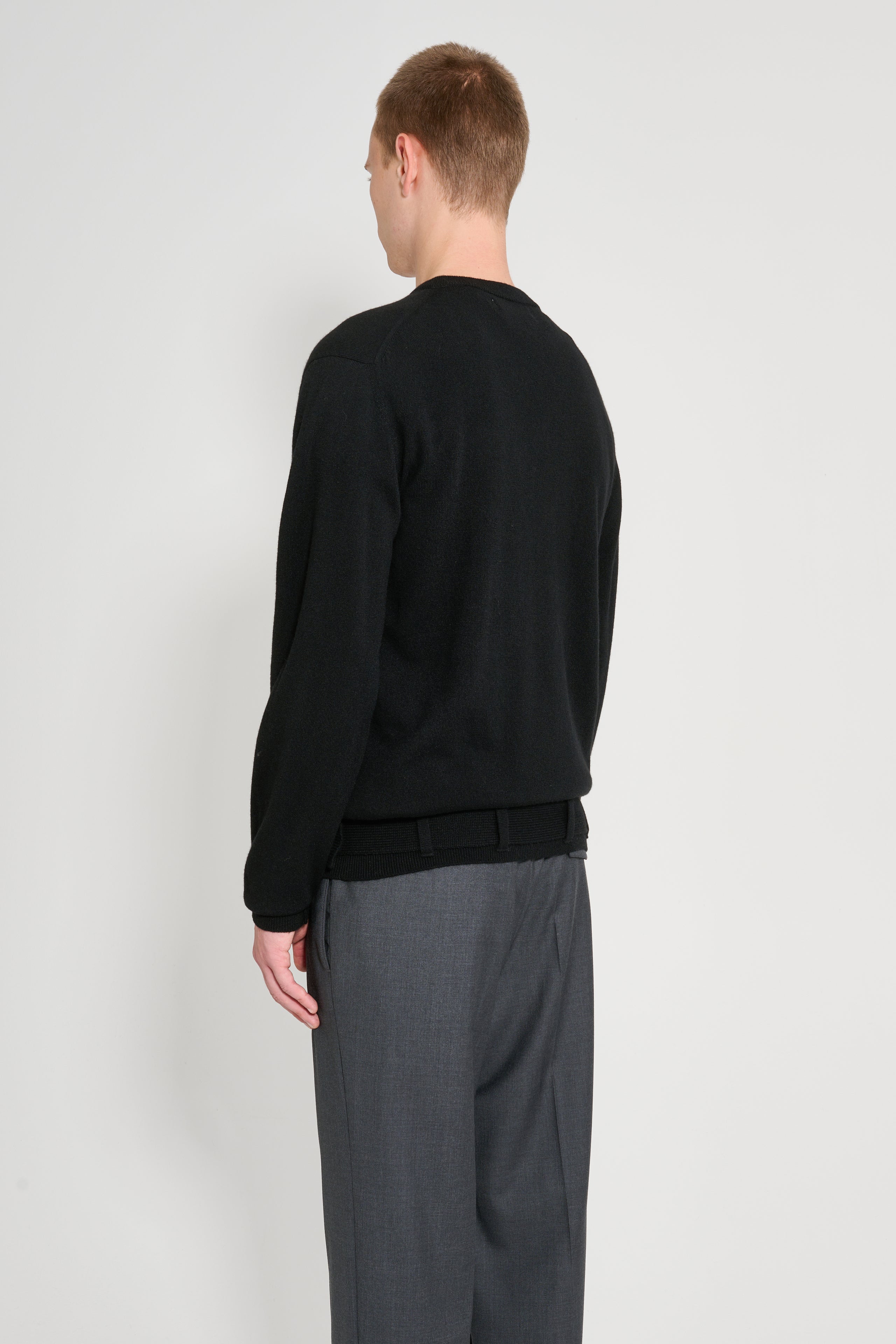 Random Identities Belted Cashmere Sweater Knit Black