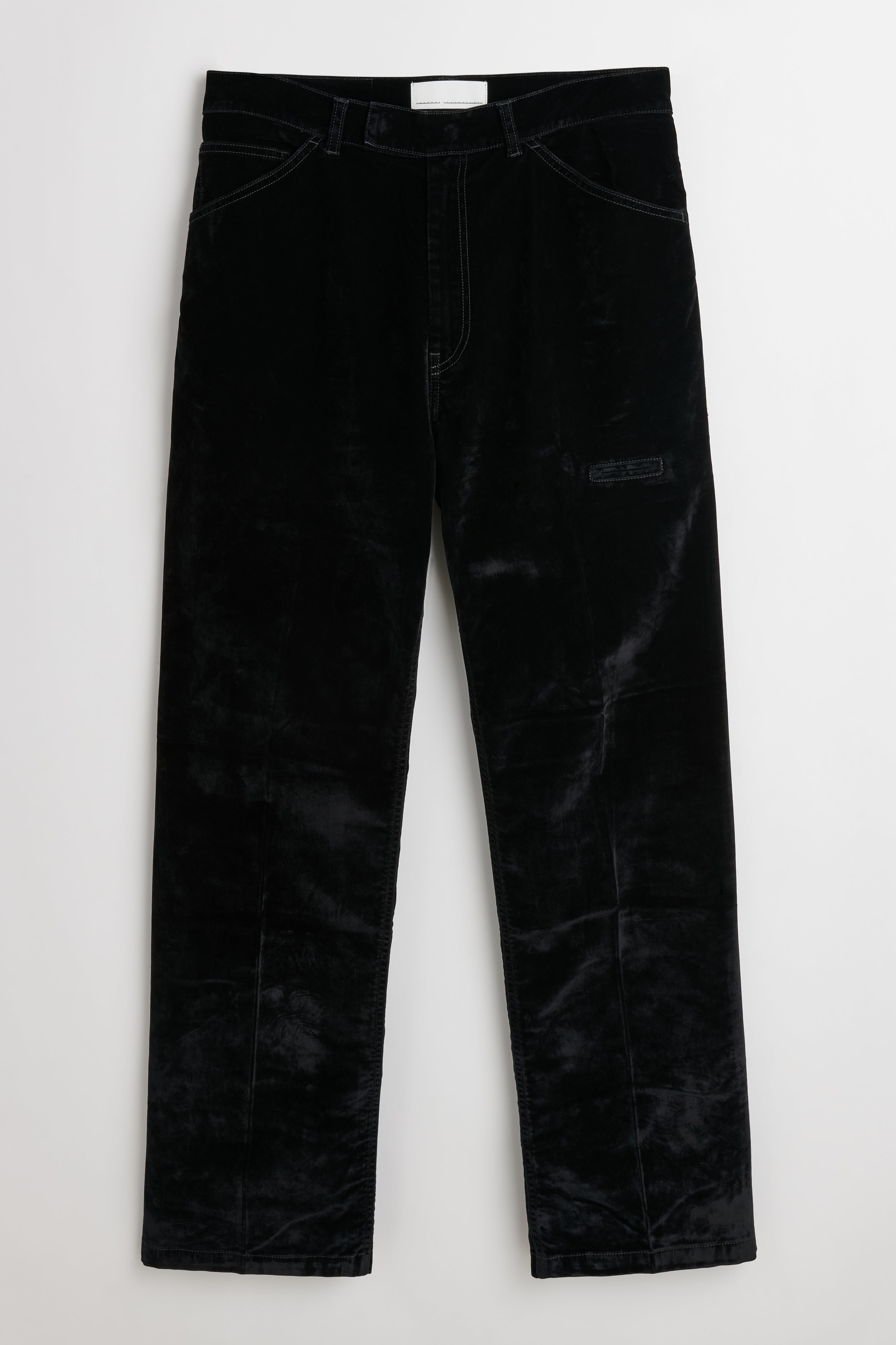 Random Identities Velvet Denim Pants Black