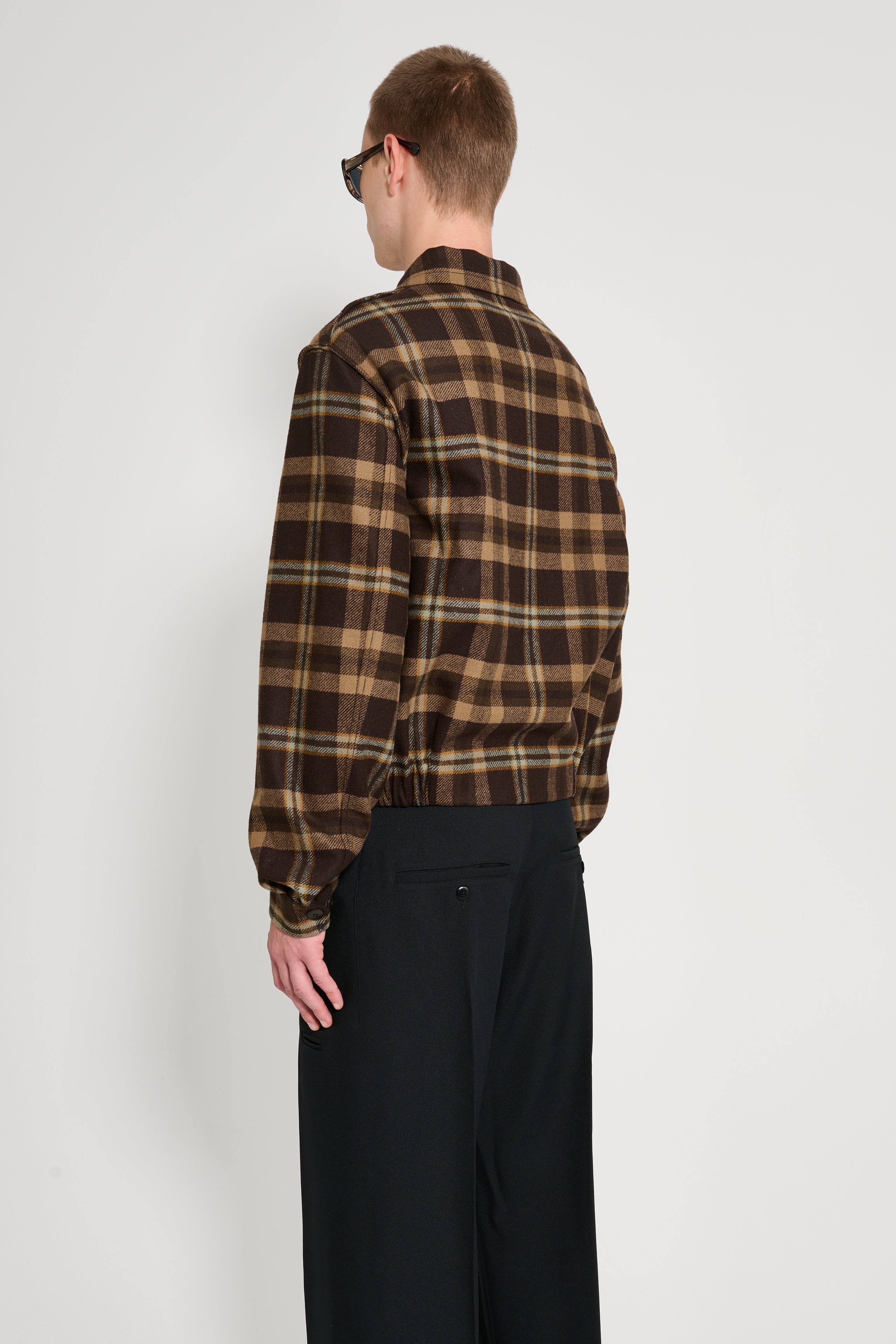 Random Identities Tartan Simmo Vintage Zip Up Blouson Brown