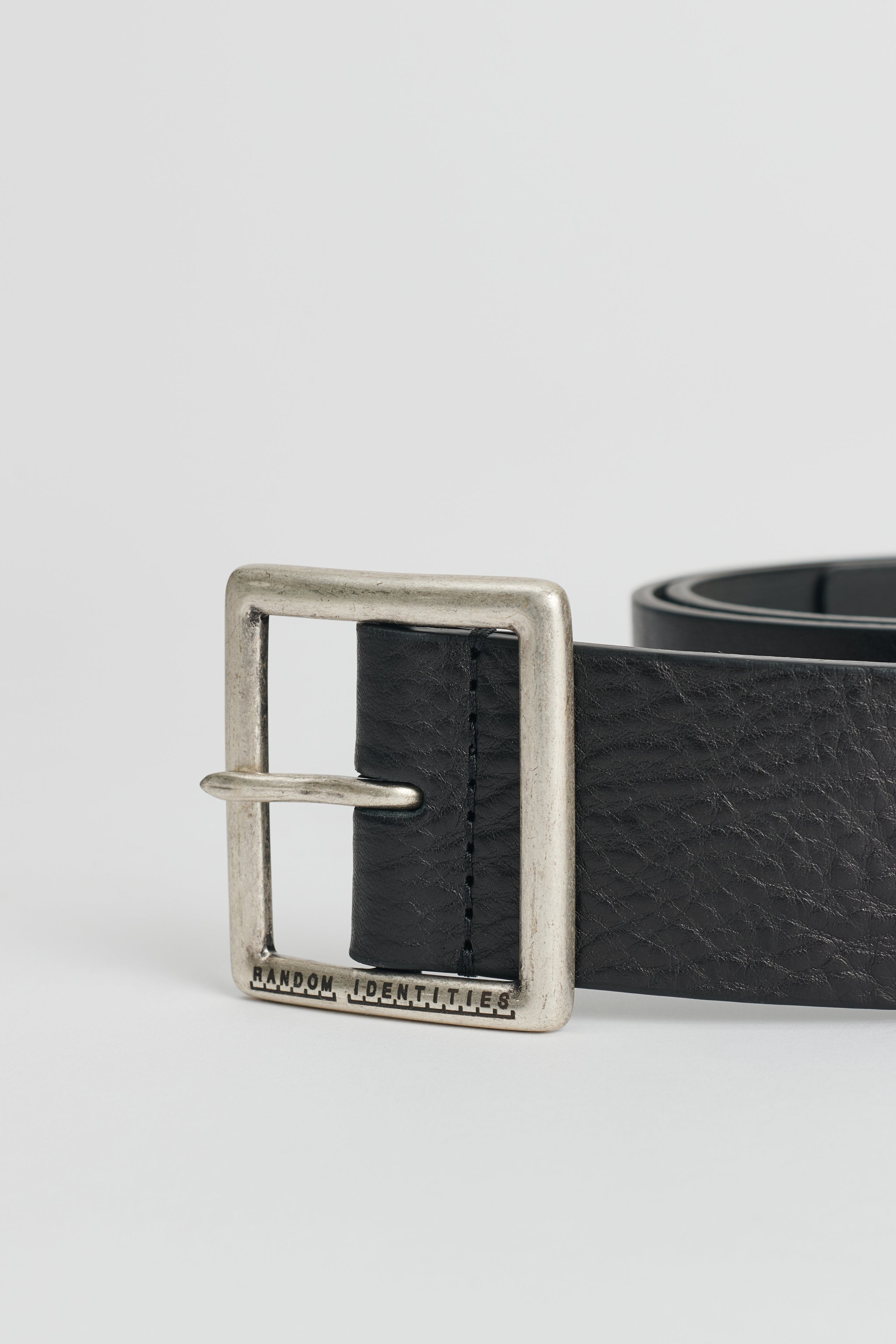 Random Identities Leather Belt Black