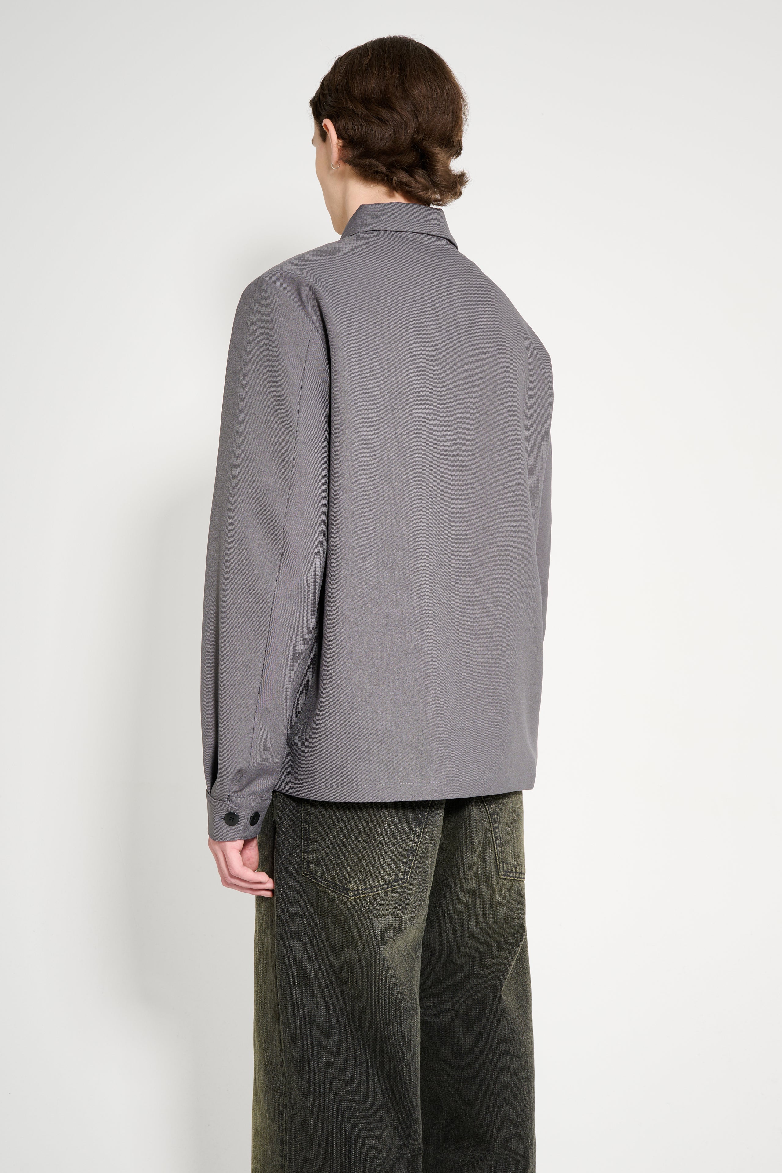 Random Identities Twill Long Jacket Grey