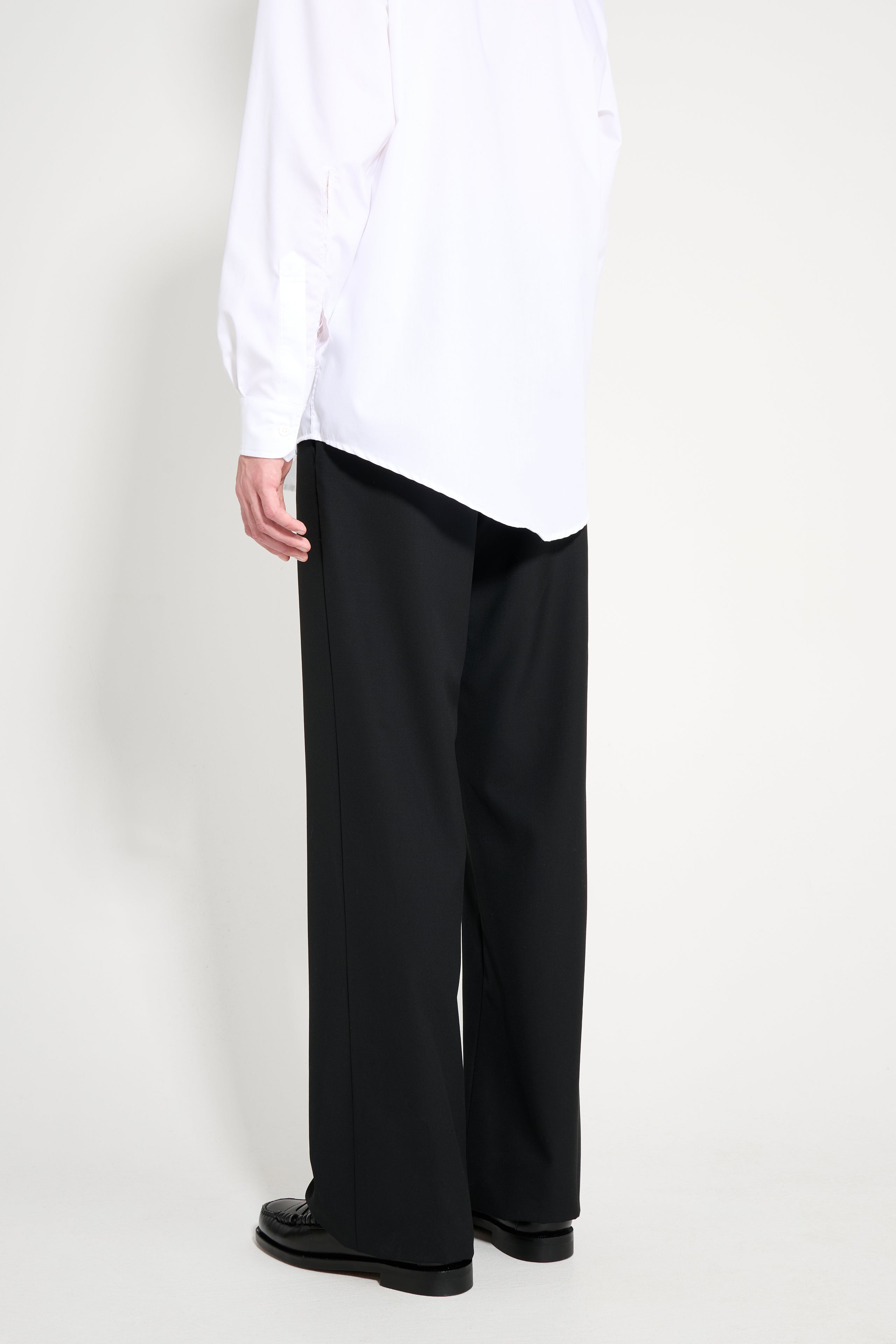 RIER Popeline Wool Trousers Black