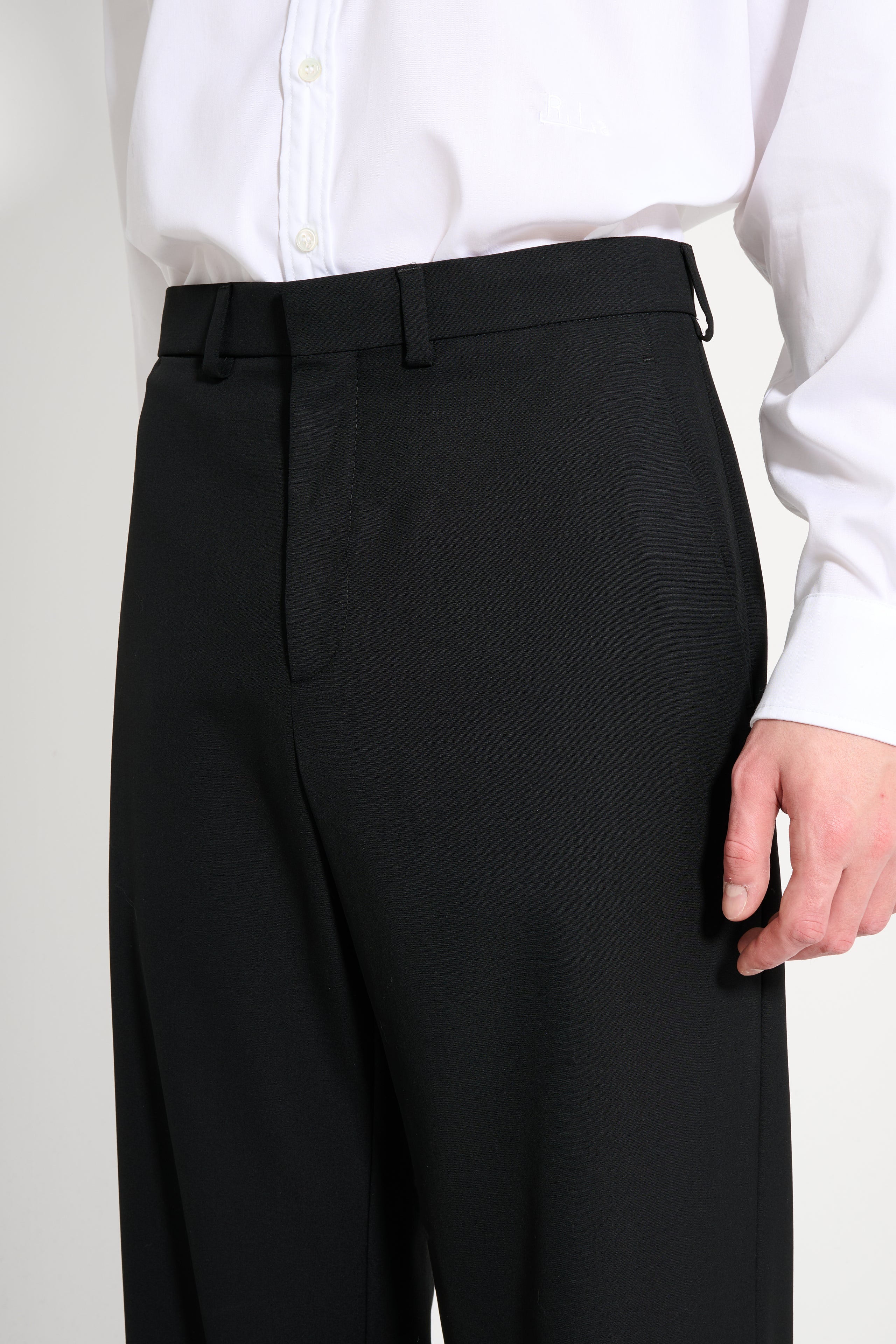 RIER Popeline Wool Trousers Black