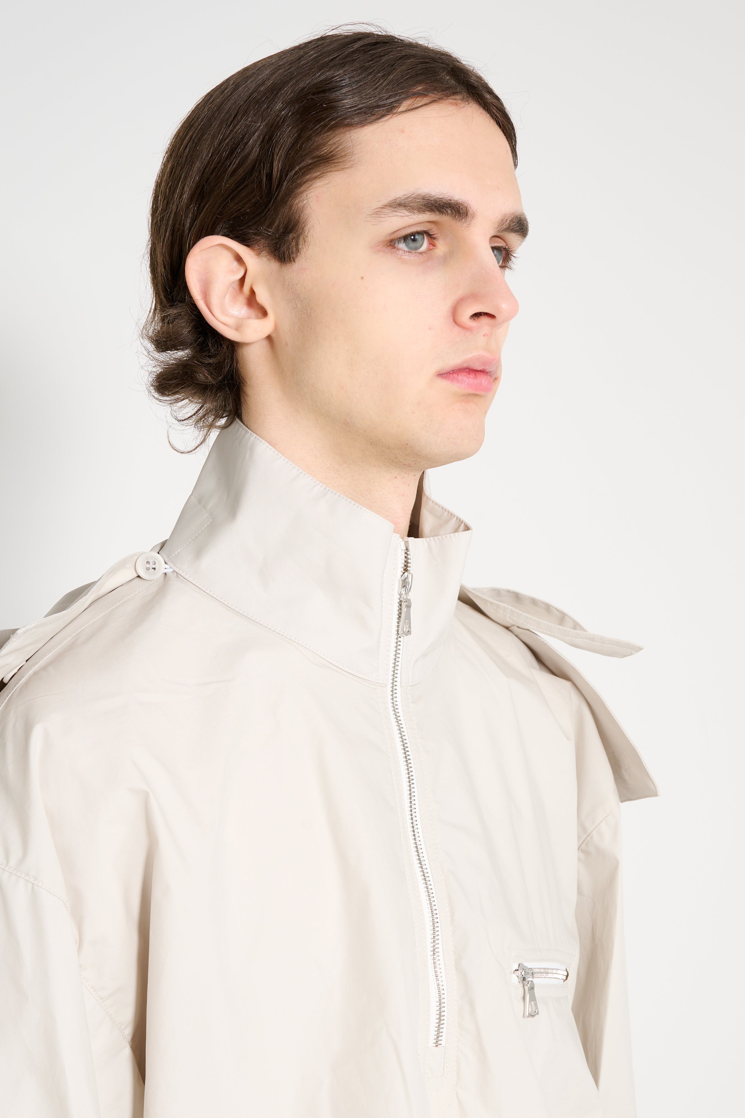 RIER Waxed Popeline Windbreaker Chalk