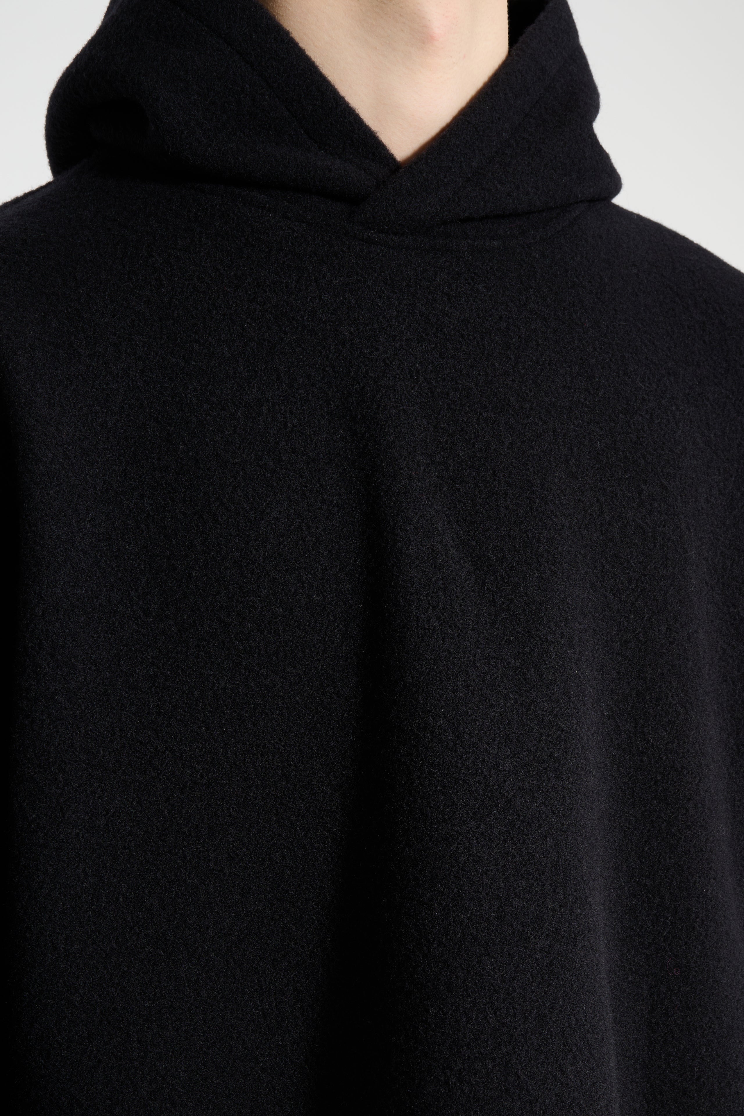 RIER Fleece Hoodie Crop Black