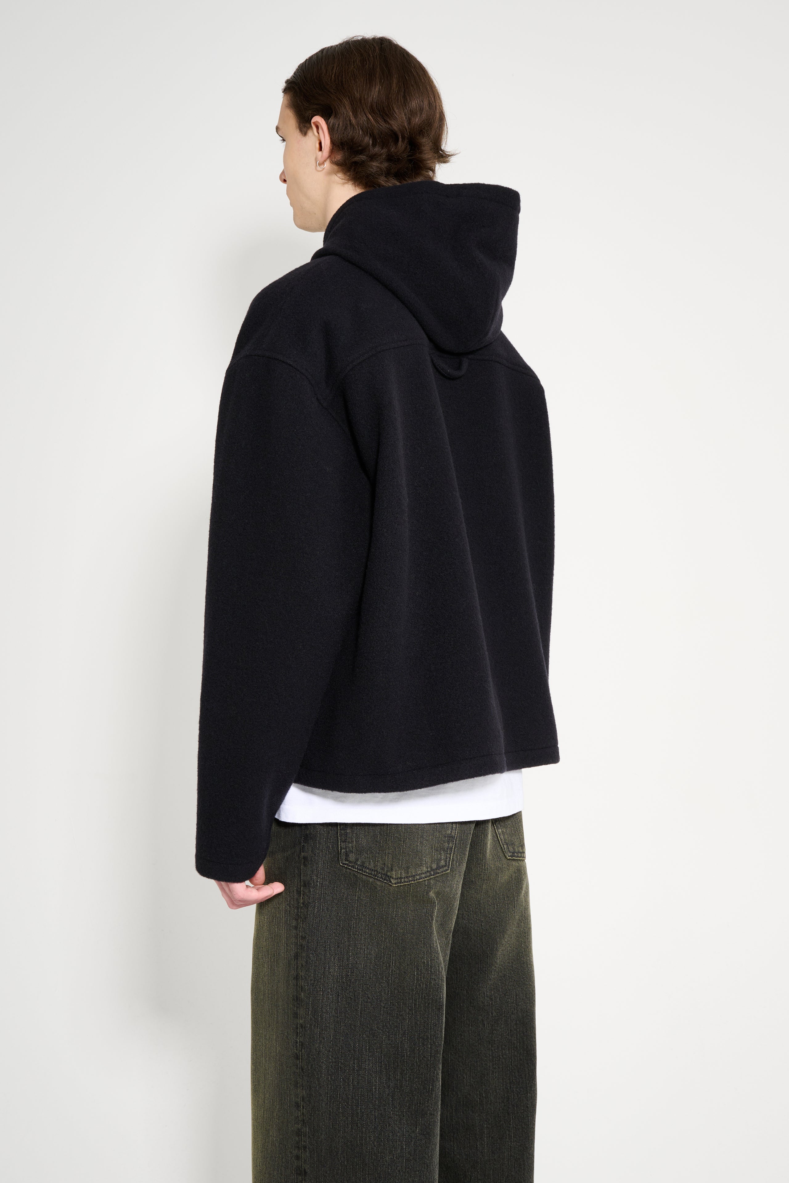 RIER Fleece Hoodie Crop Black