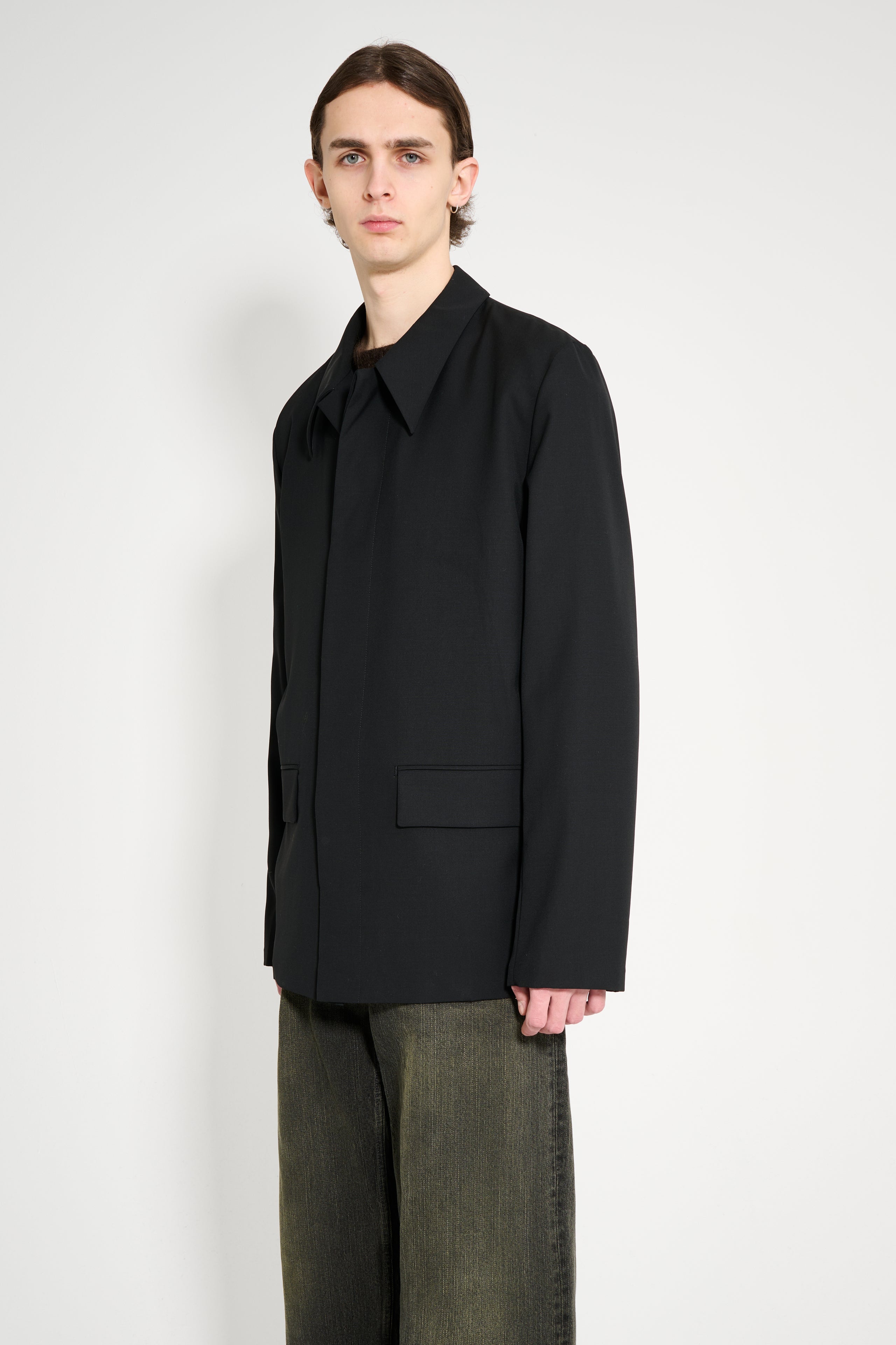 RIER Popeline Wool Jacket Black