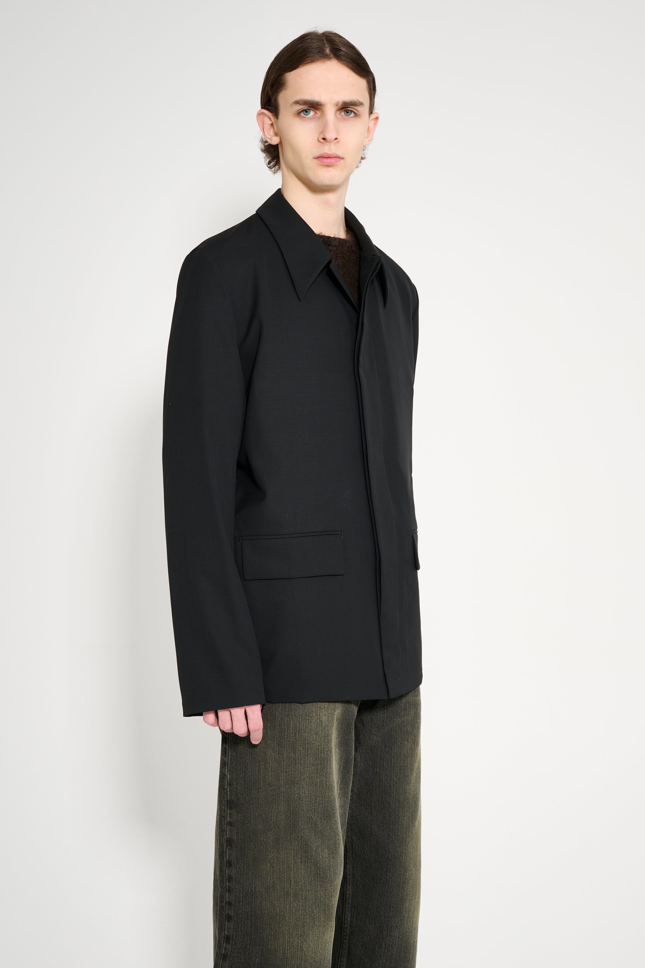 RIER Popeline Wool Jacket Black