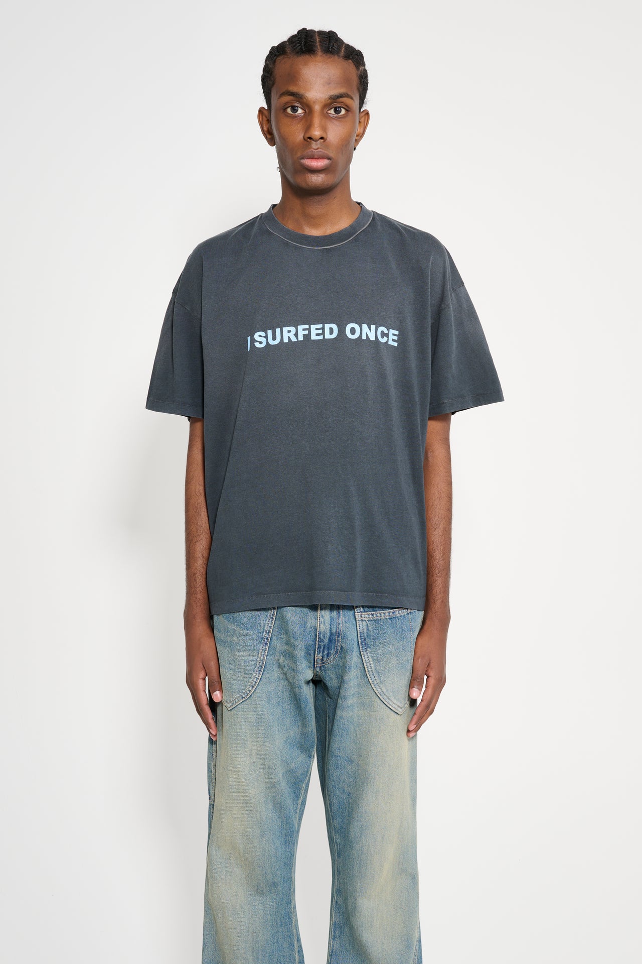 Stockholm Surfboard Club Glitter Printed T-Shirt Black