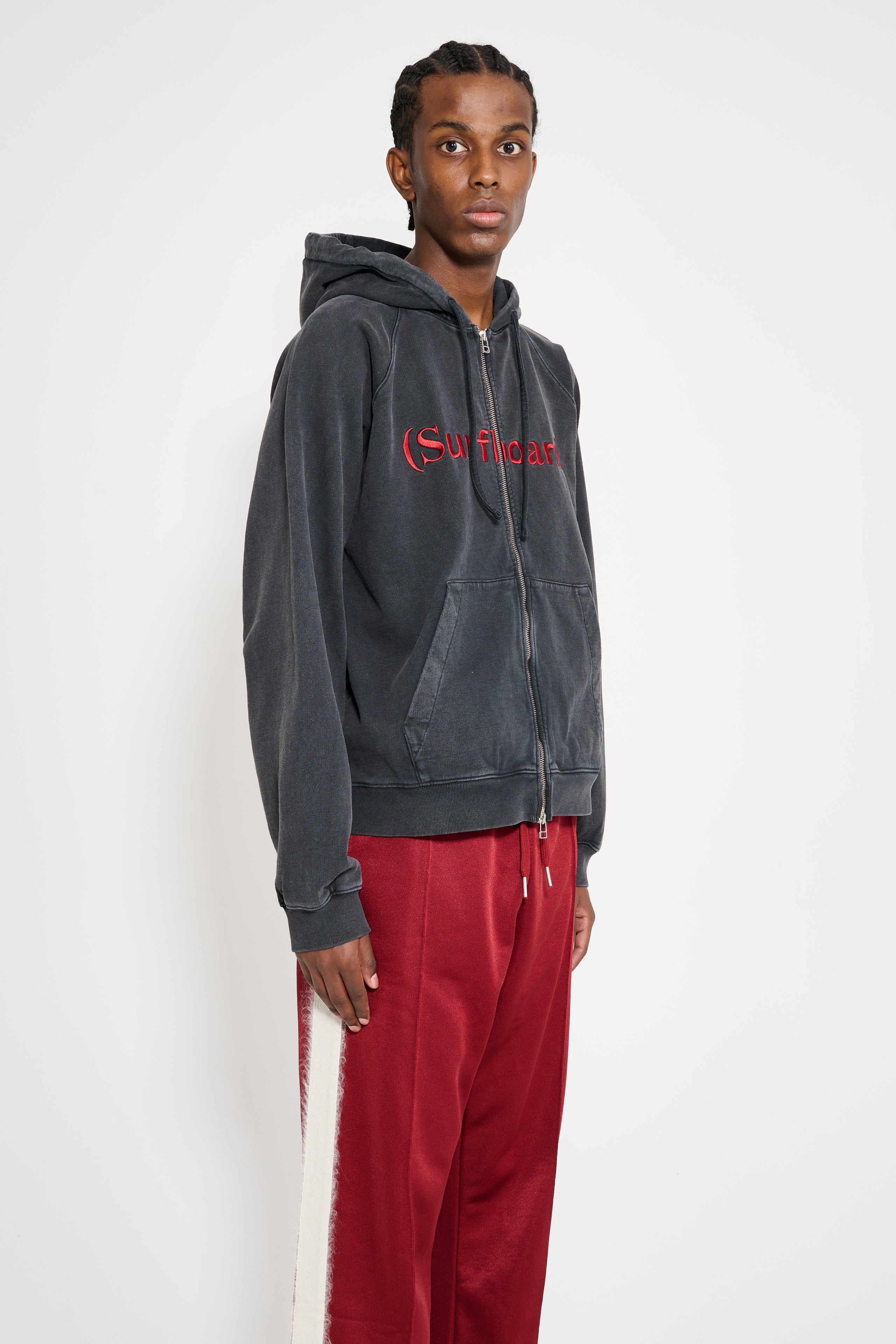 Stockholm Surfboard Club Logo Zip Hoodie Black