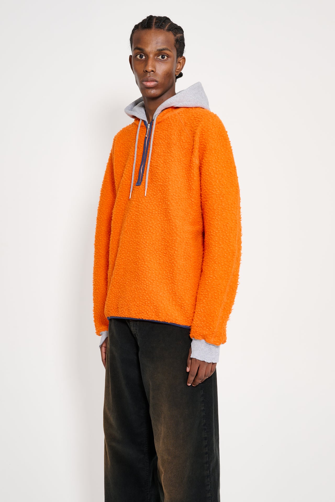 Stockholm Surfboard Wool Pile Hoodie Orange