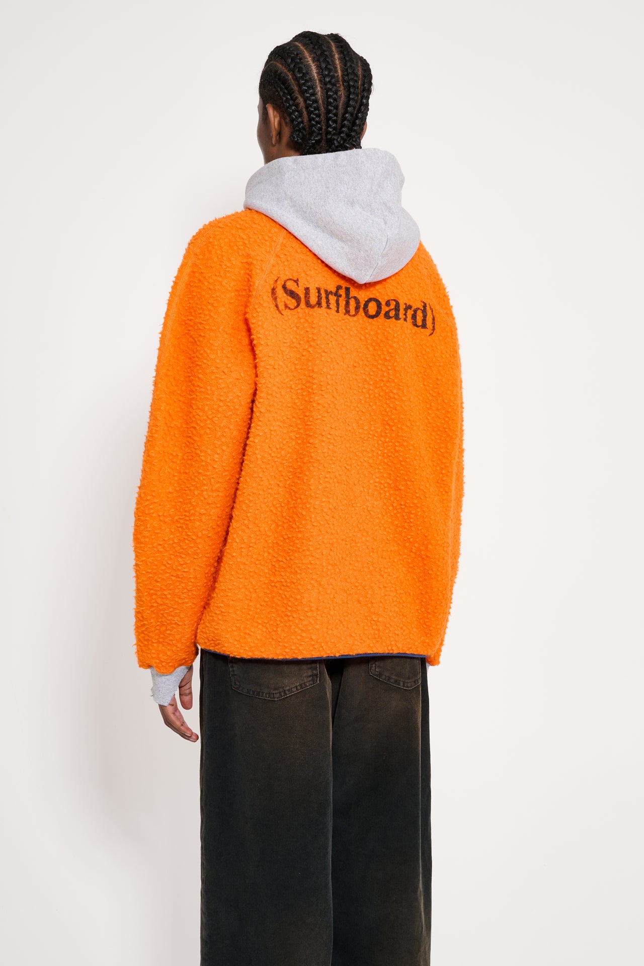 Stockholm Surfboard Wool Pile Hoodie Orange