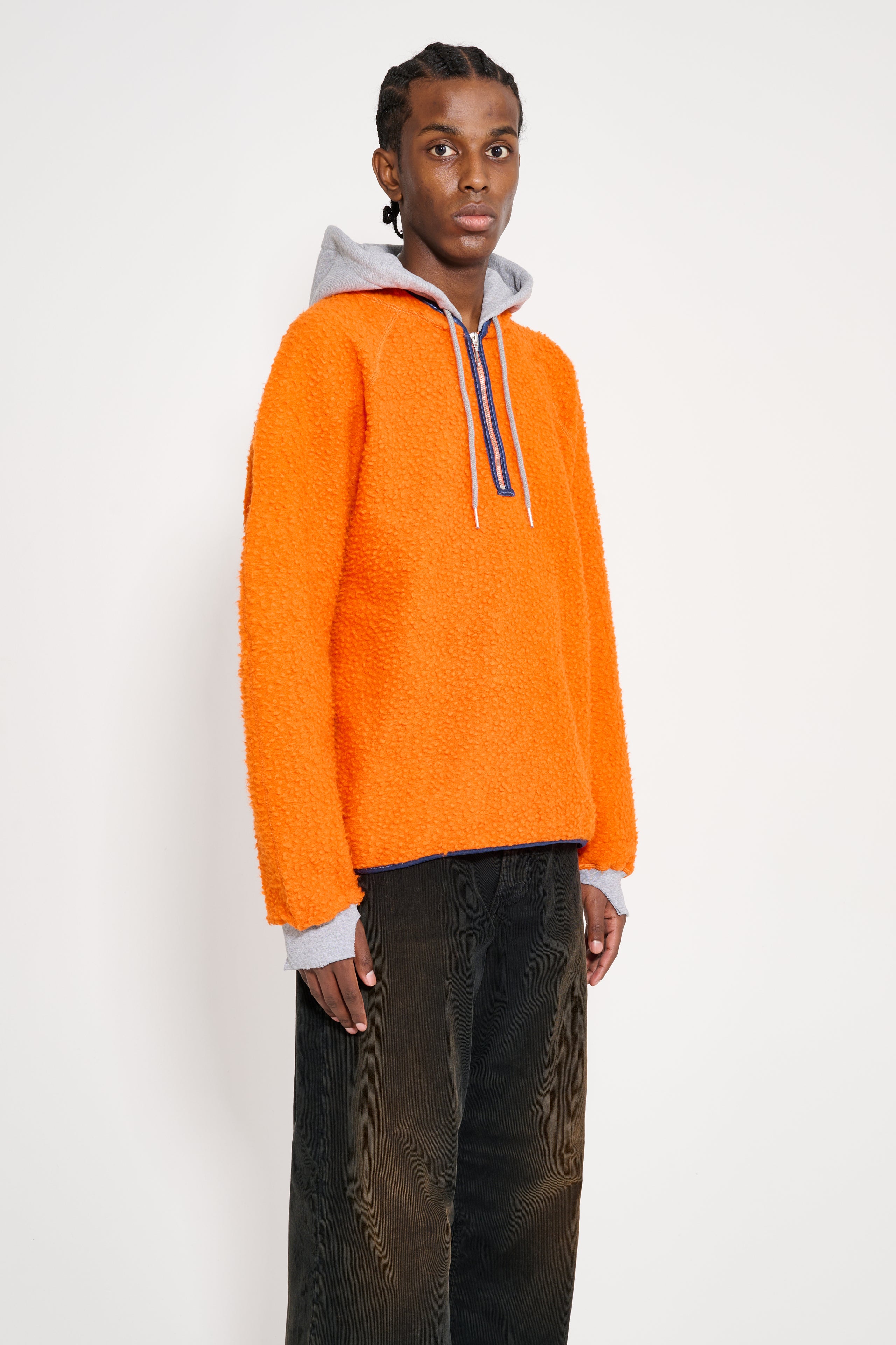 Stockholm Surfboard Wool Pile Hoodie Orange