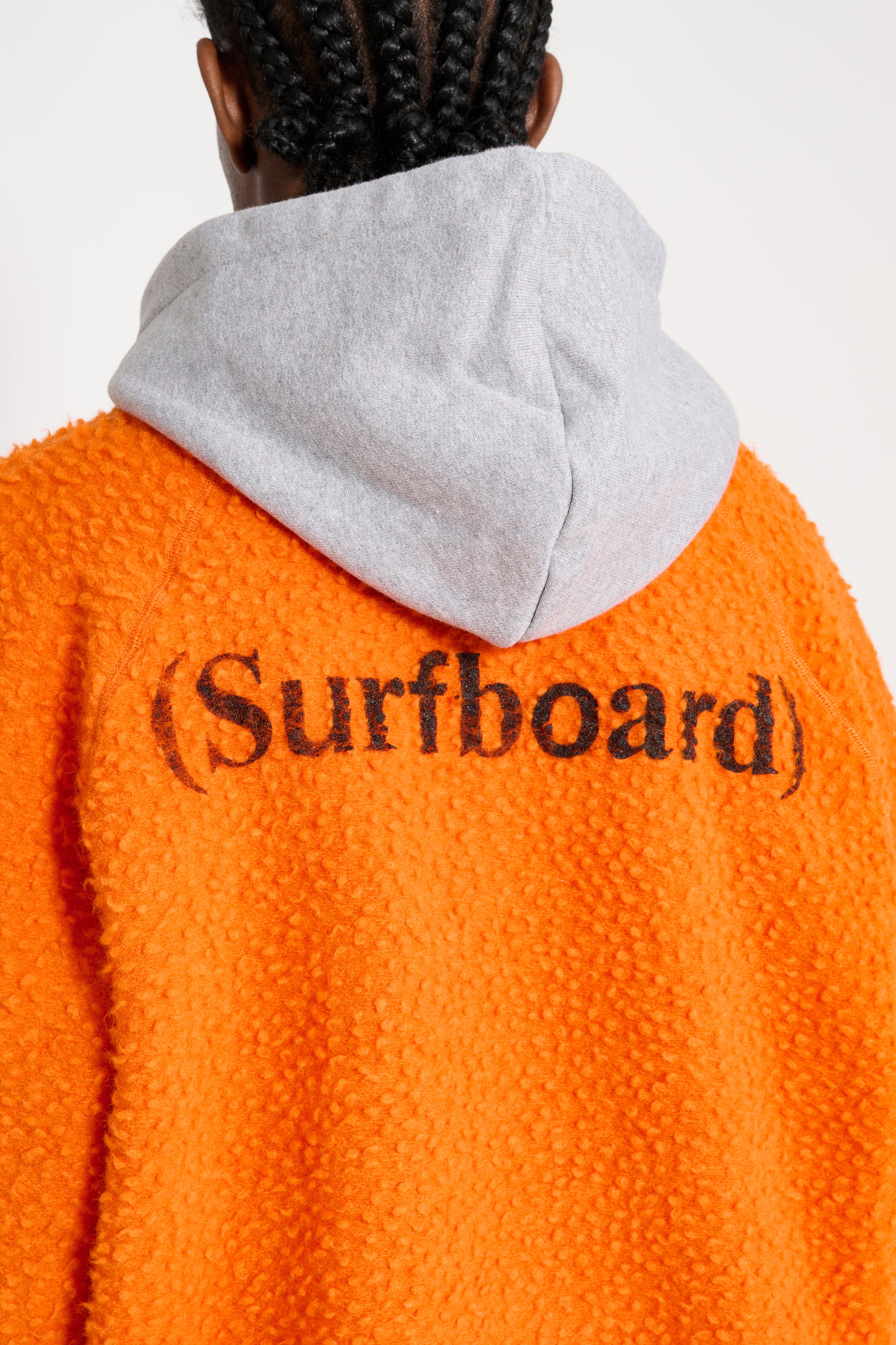 Stockholm Surfboard Wool Pile Hoodie Orange