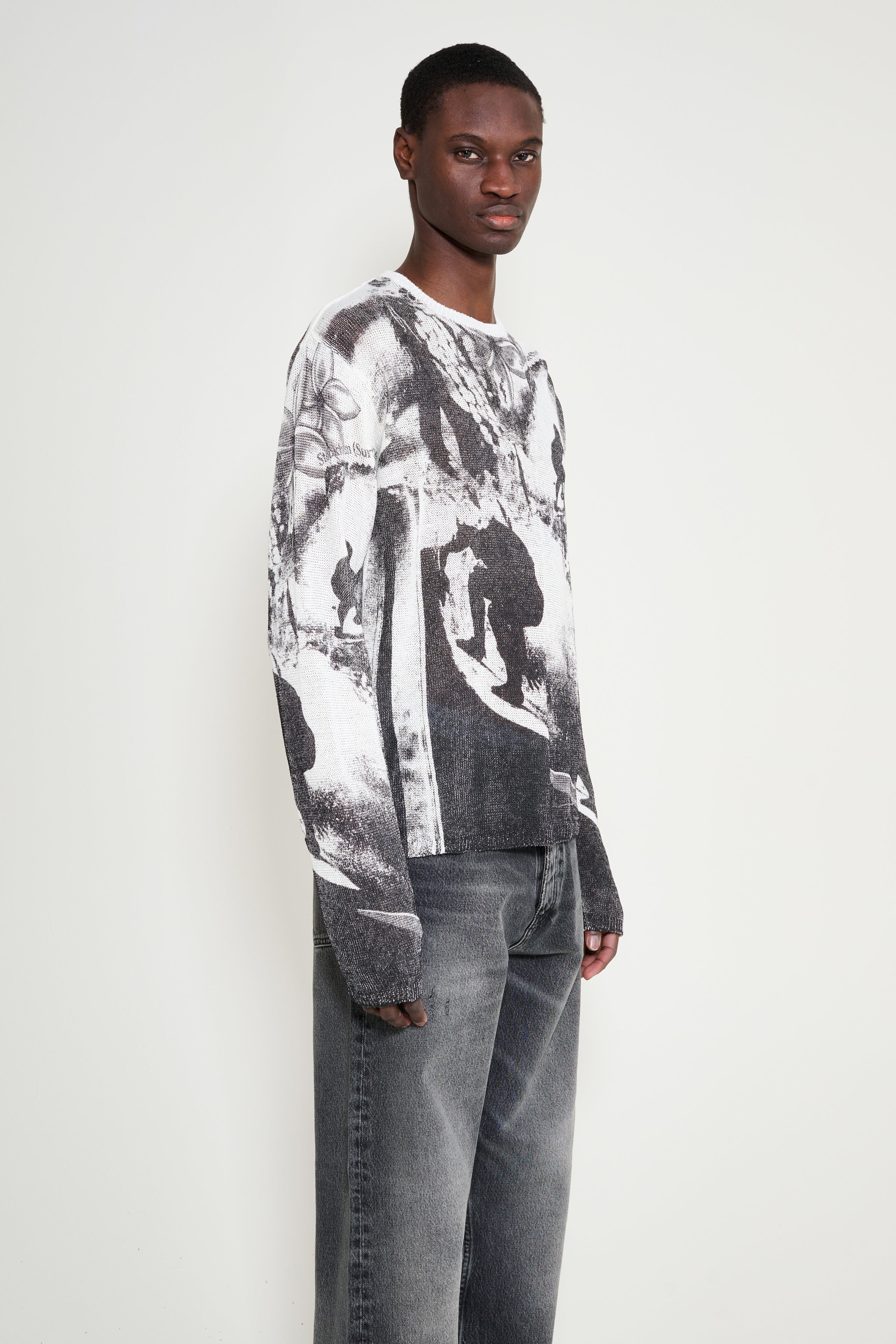 Stockholm Surfboard Club Printed Knitted Sweater Collage Print