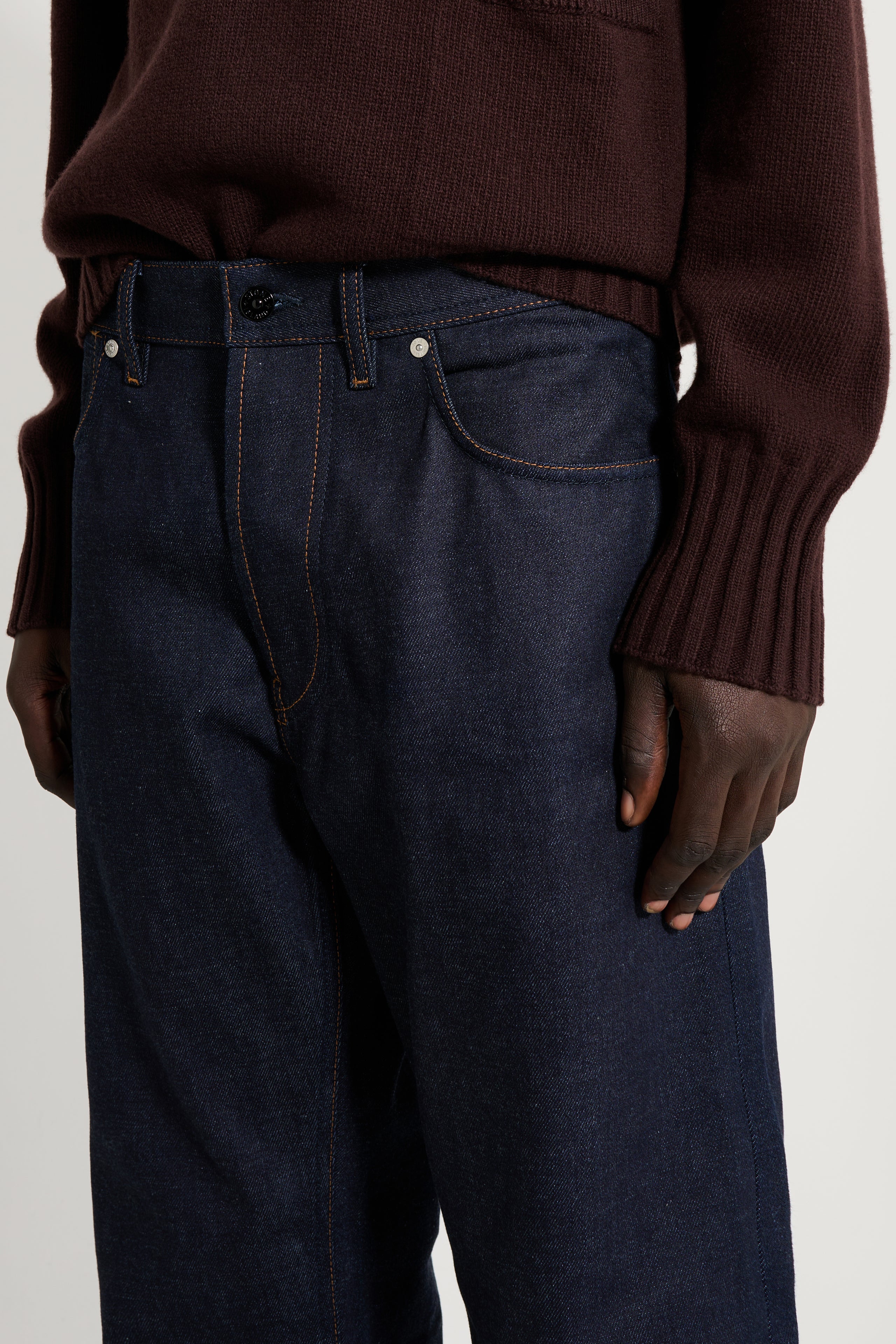 Stone Island Denim Research Straight Leg Jeans Raw Selvedge Indigo